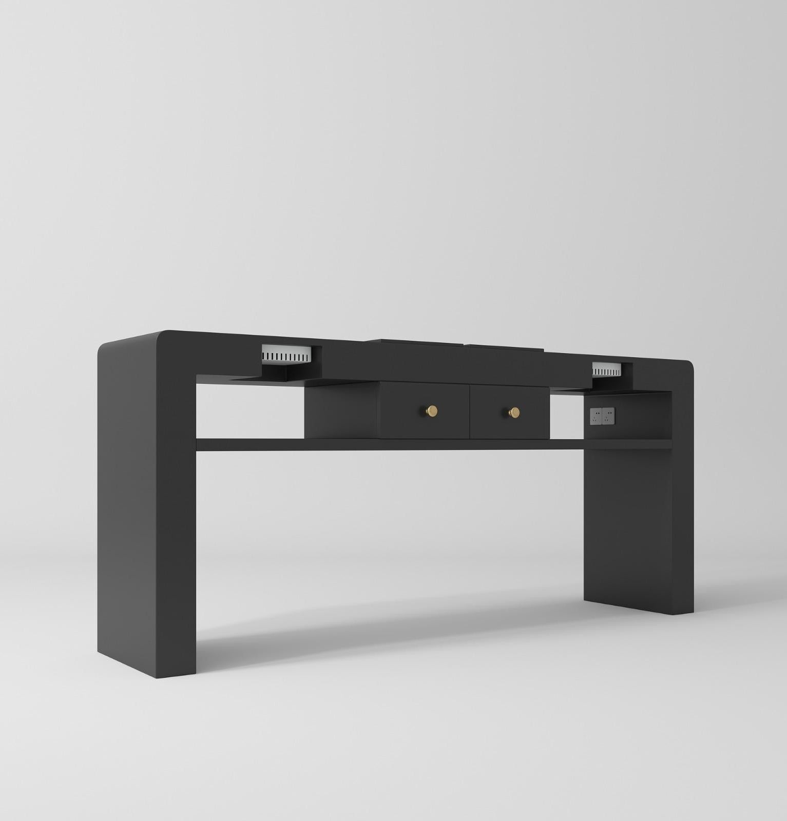 nail station in black for 2 people
