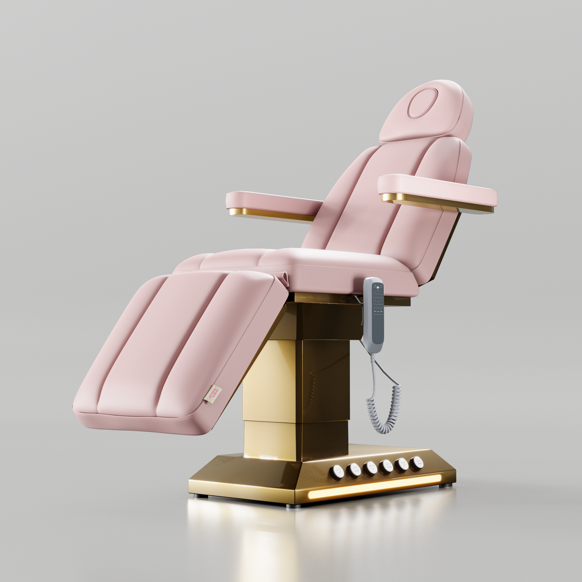 Baby Pink and Gold Treatment Bed with 3 Motors including Hand and Foot Control