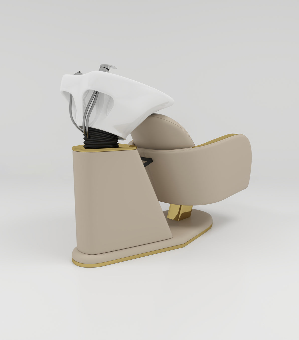 Shampoo chair with hidden pipework