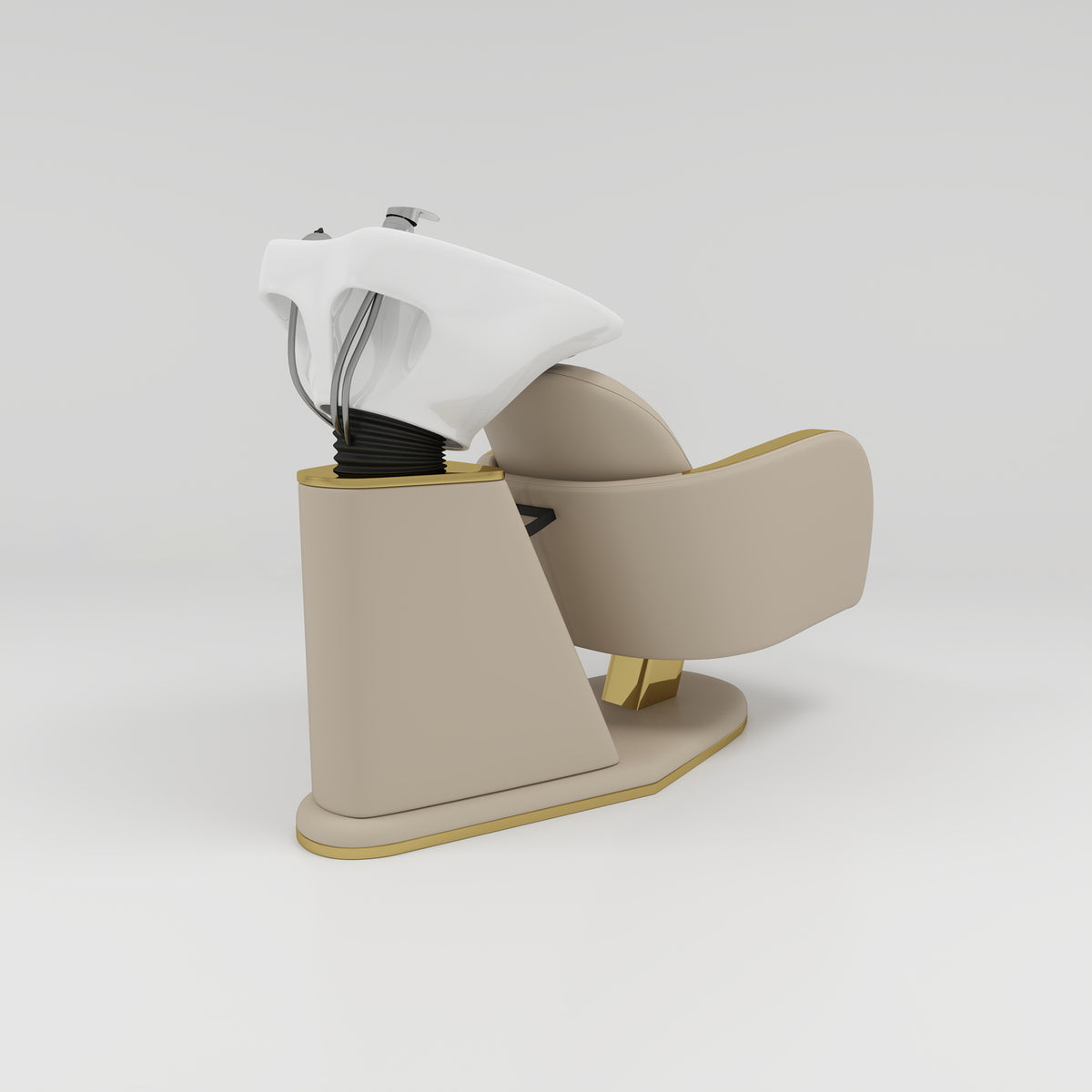 Shampoo chair with hidden pipework