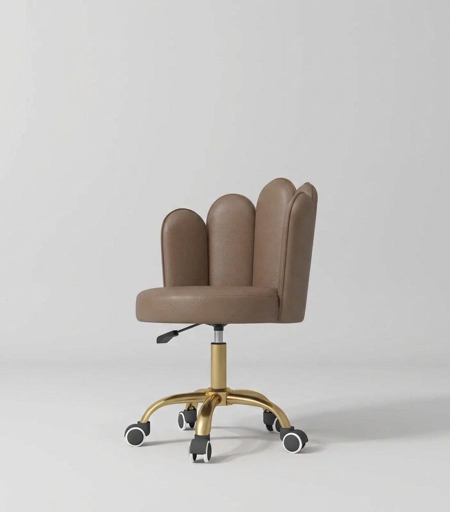 Adjustable Stool in Dark Brown in Wheels