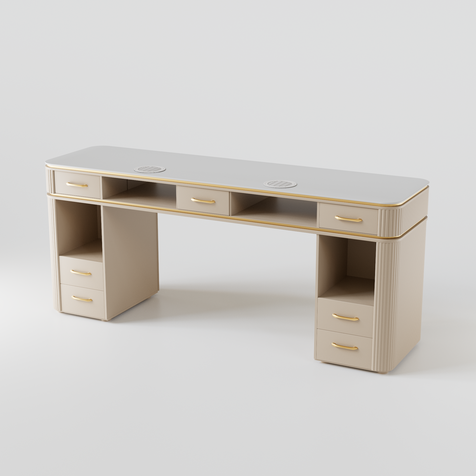 Nude nail desk for nail salons