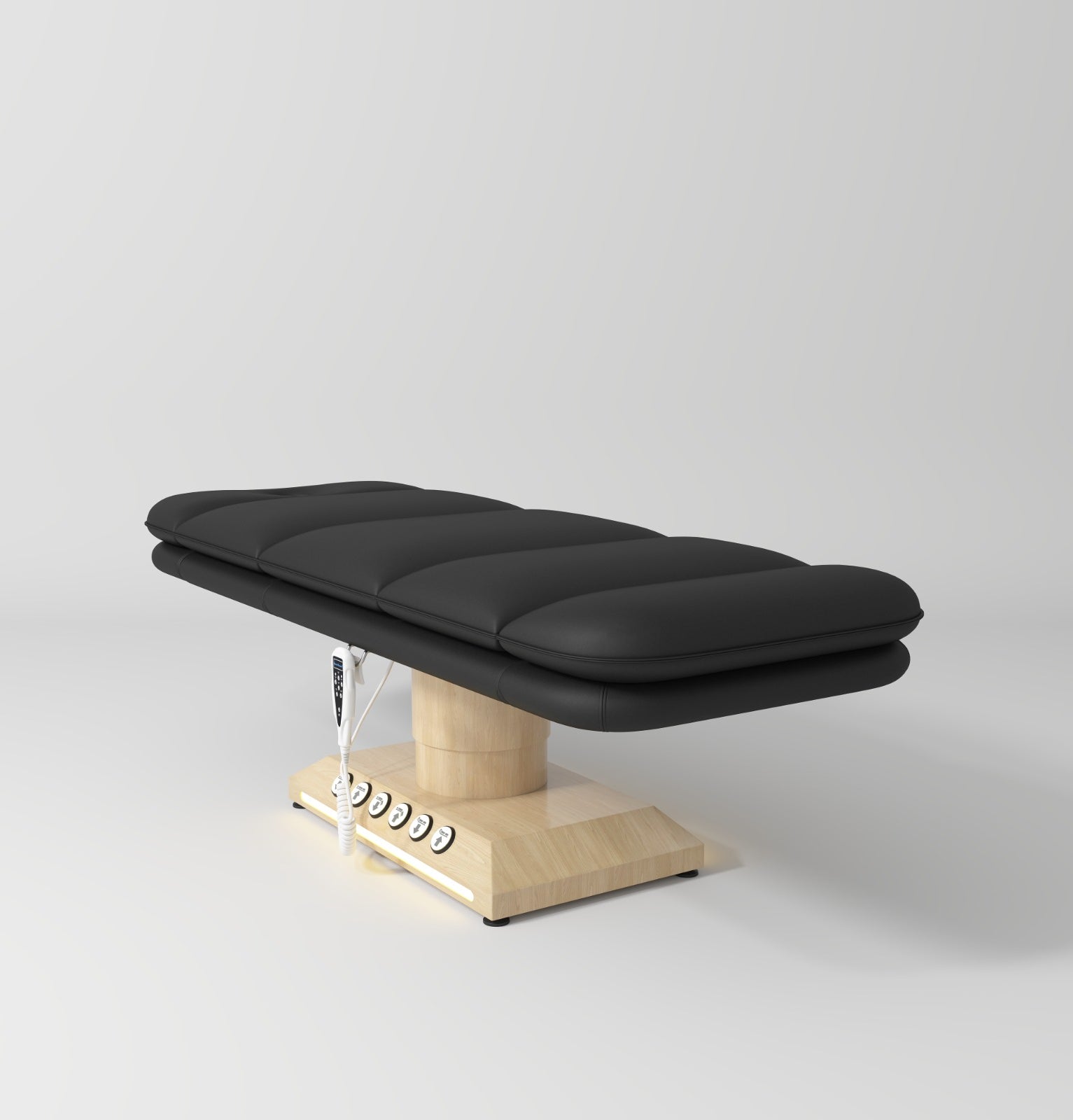 Black Leather Electric Beauty Bed with Foot Control and Hand Remote