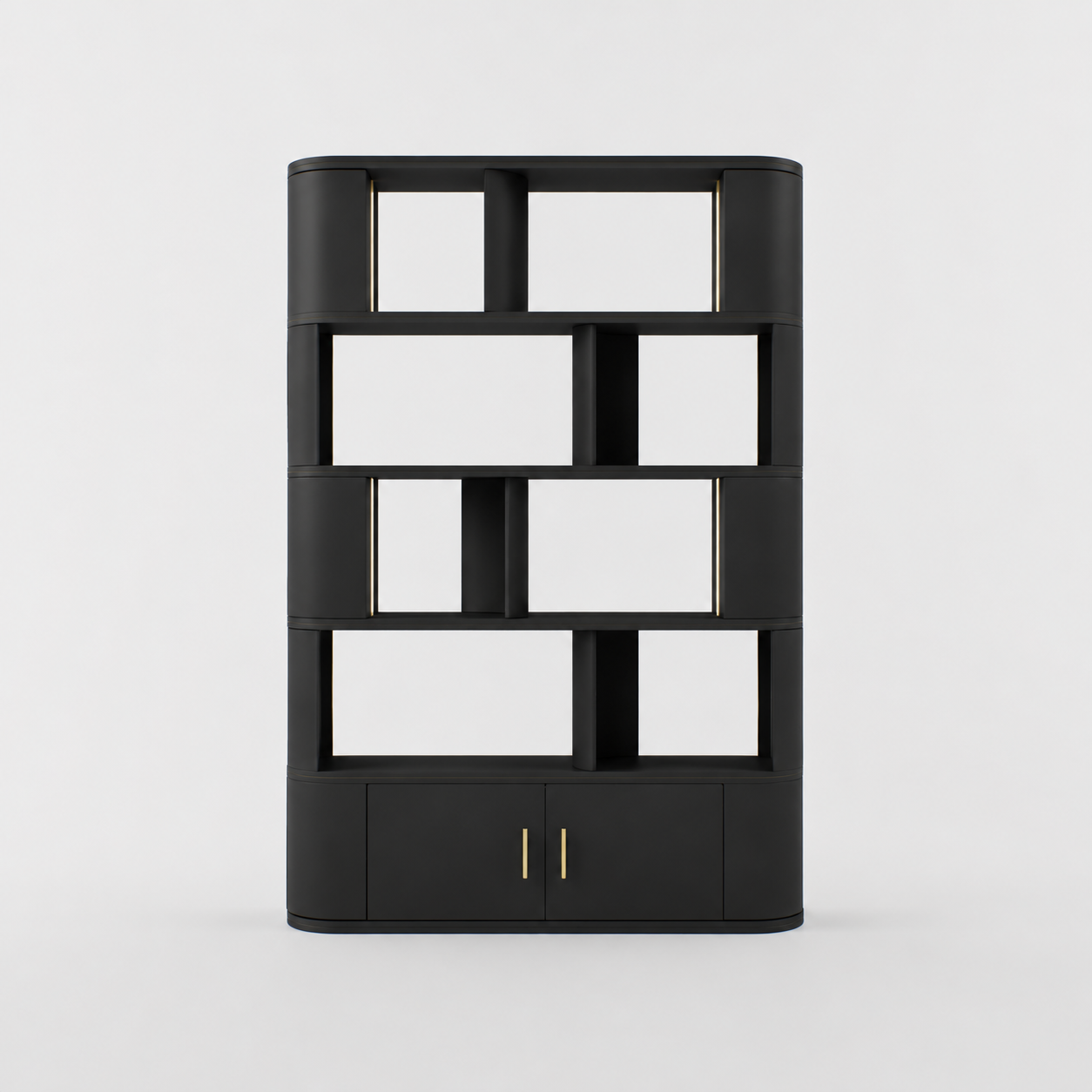 Curved Nail Display Cabinet in Black