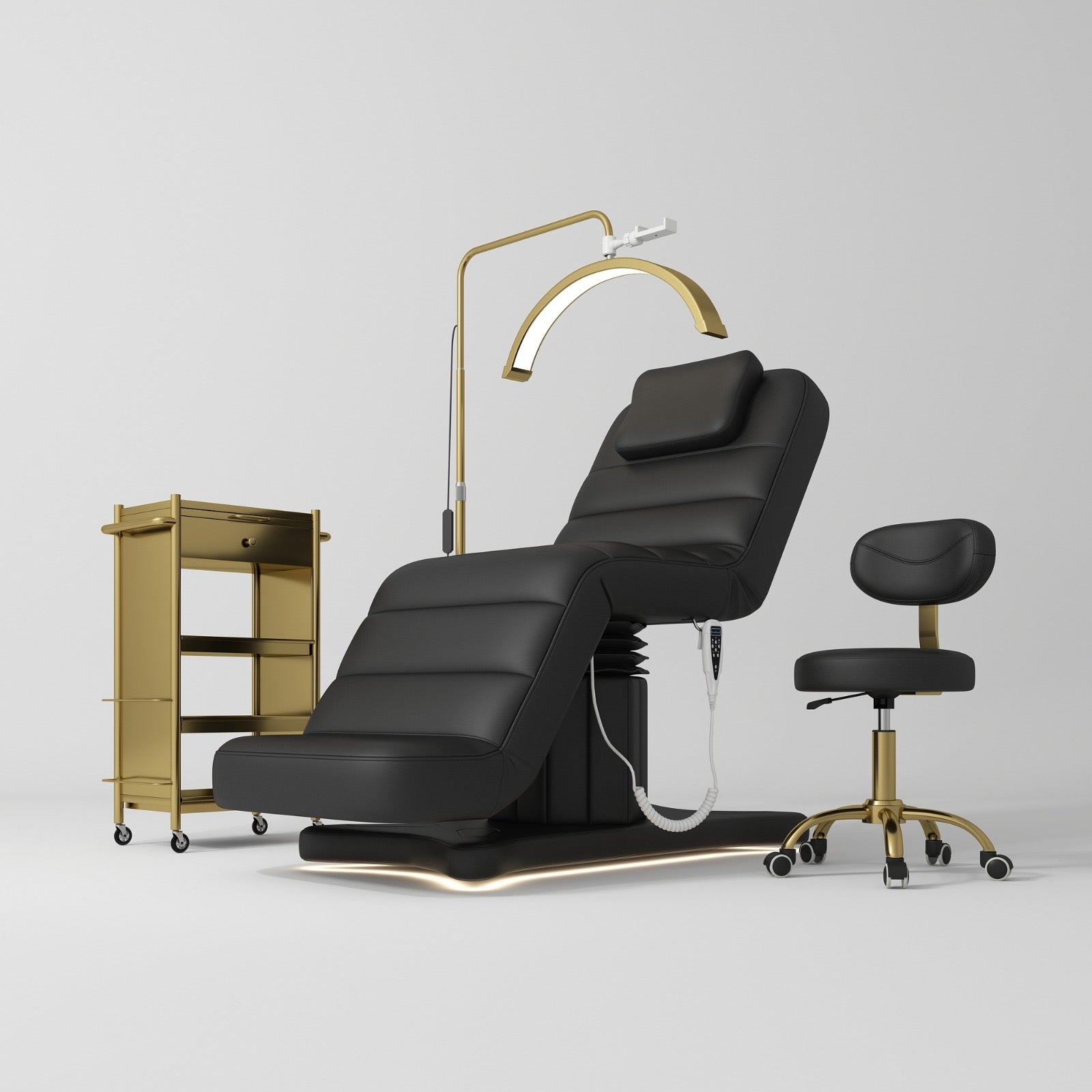 Electric Beauty Bed with Stool, Trolley and Moonlight