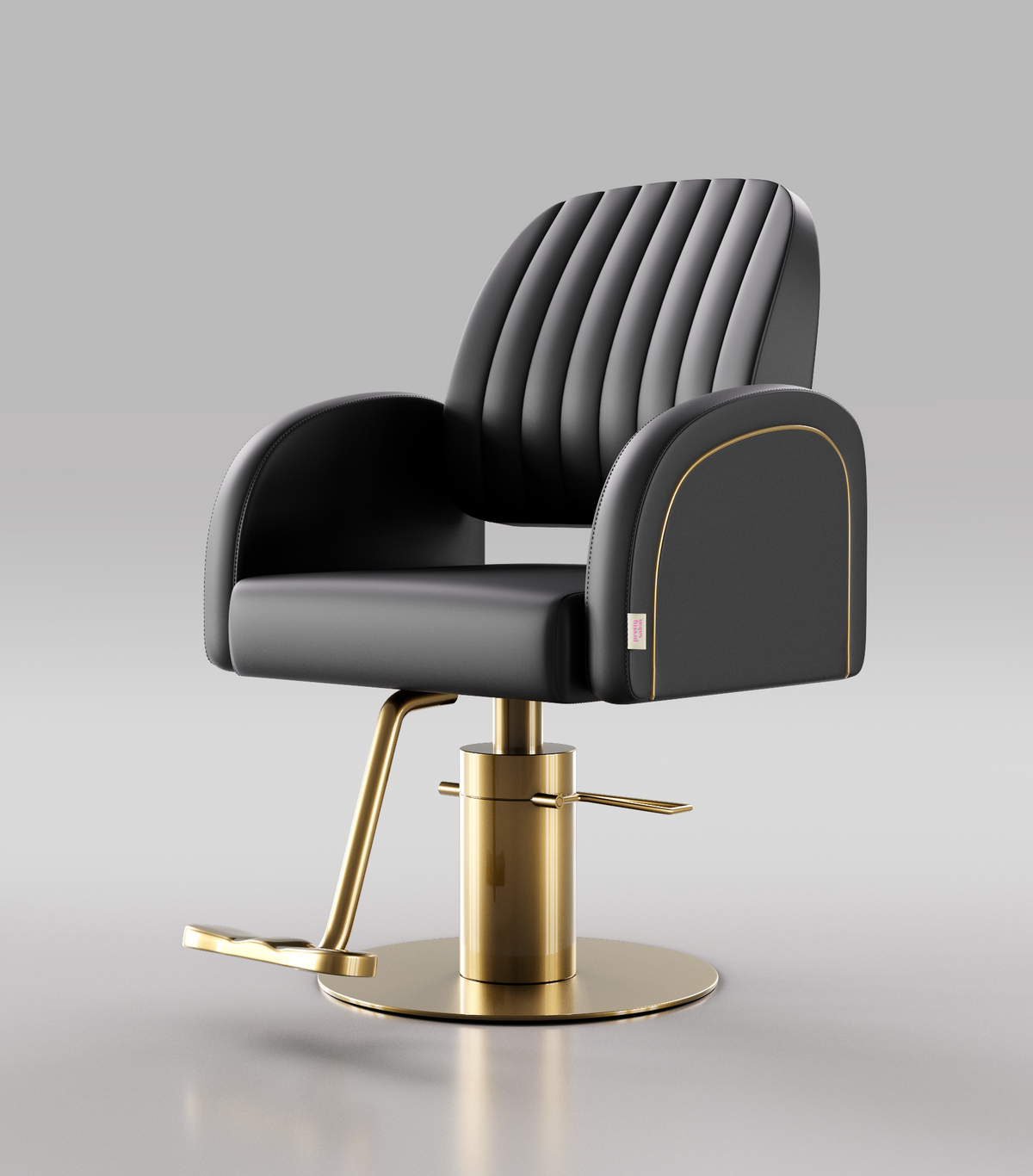 Black and Gold Hair Styling Chair