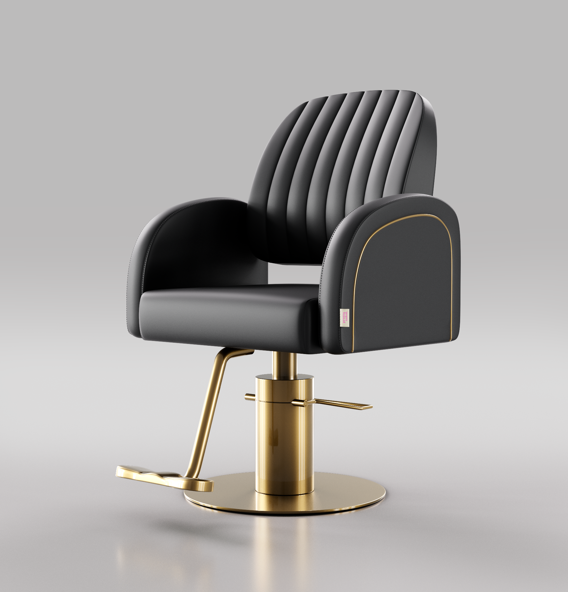 Black and Gold Hair Styling Chair