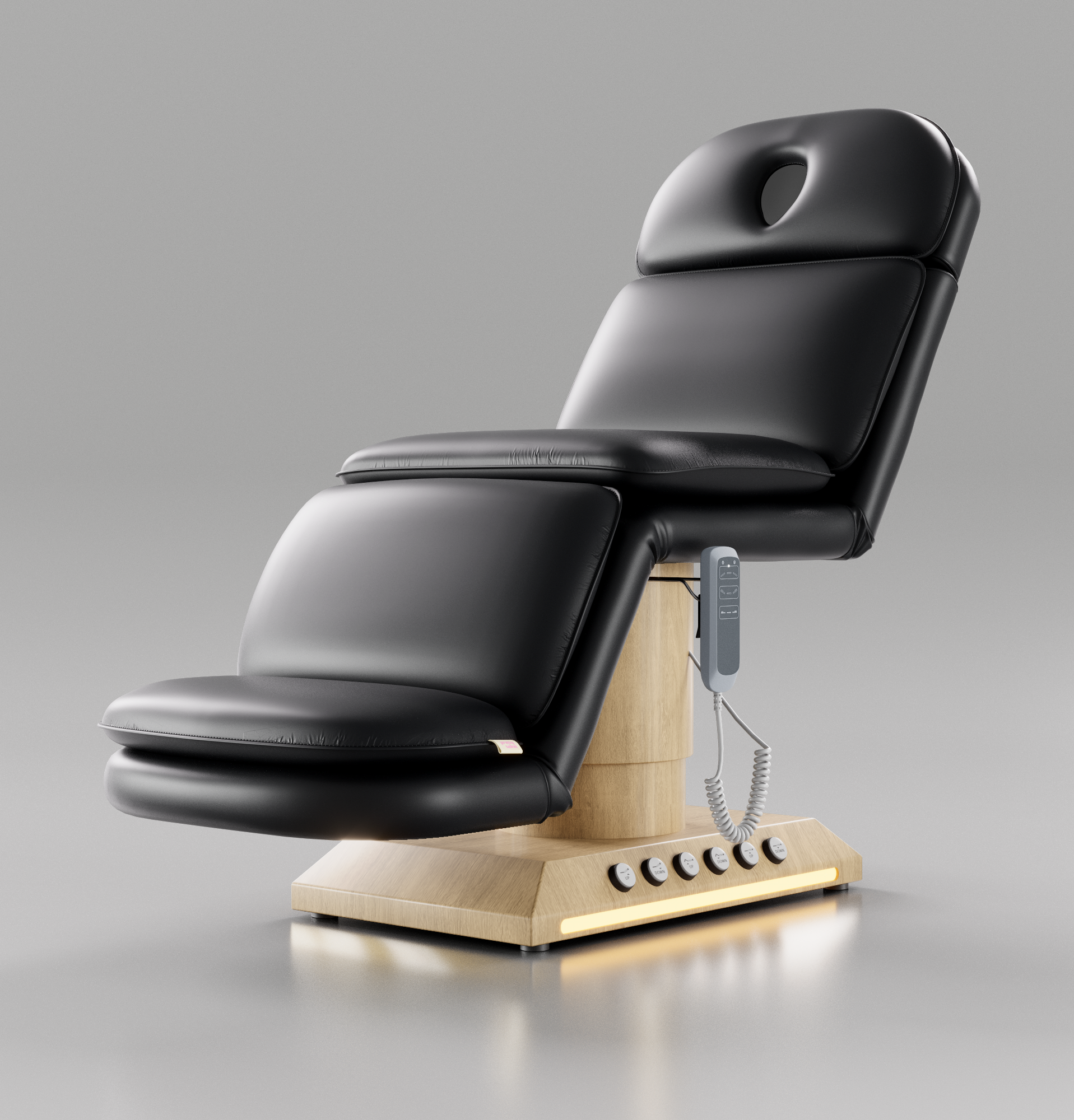 Black Leather Salon Bed with Electric Motors