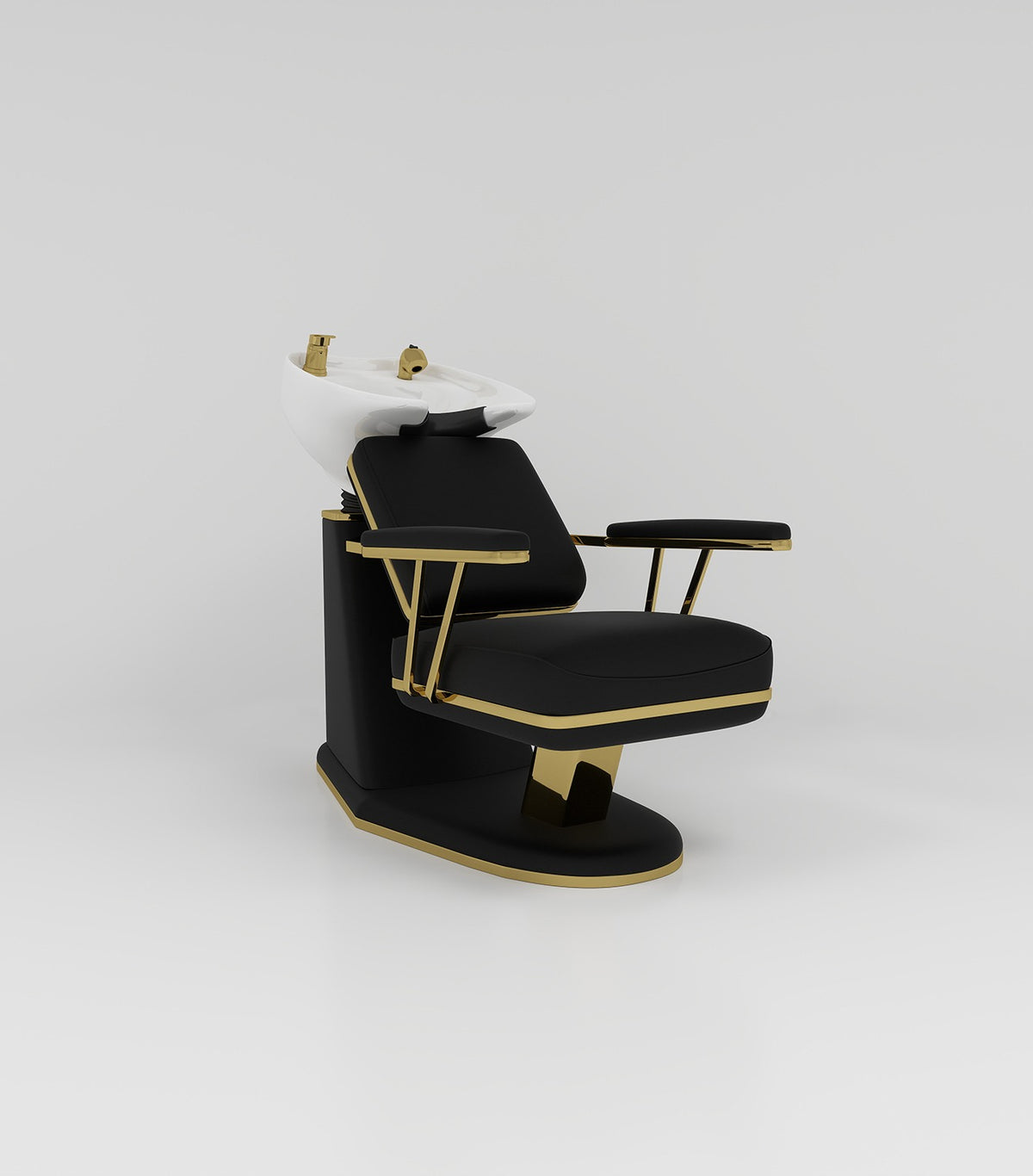 Hair Salon Washing Station with gold trim