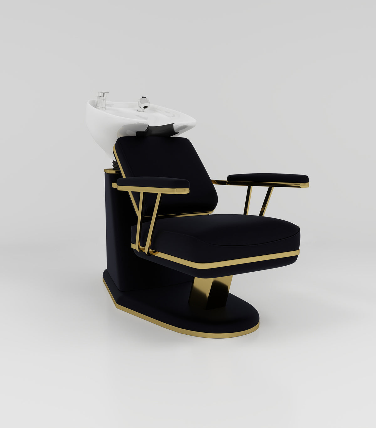 Modern Black Backwash Unit with White Bowl