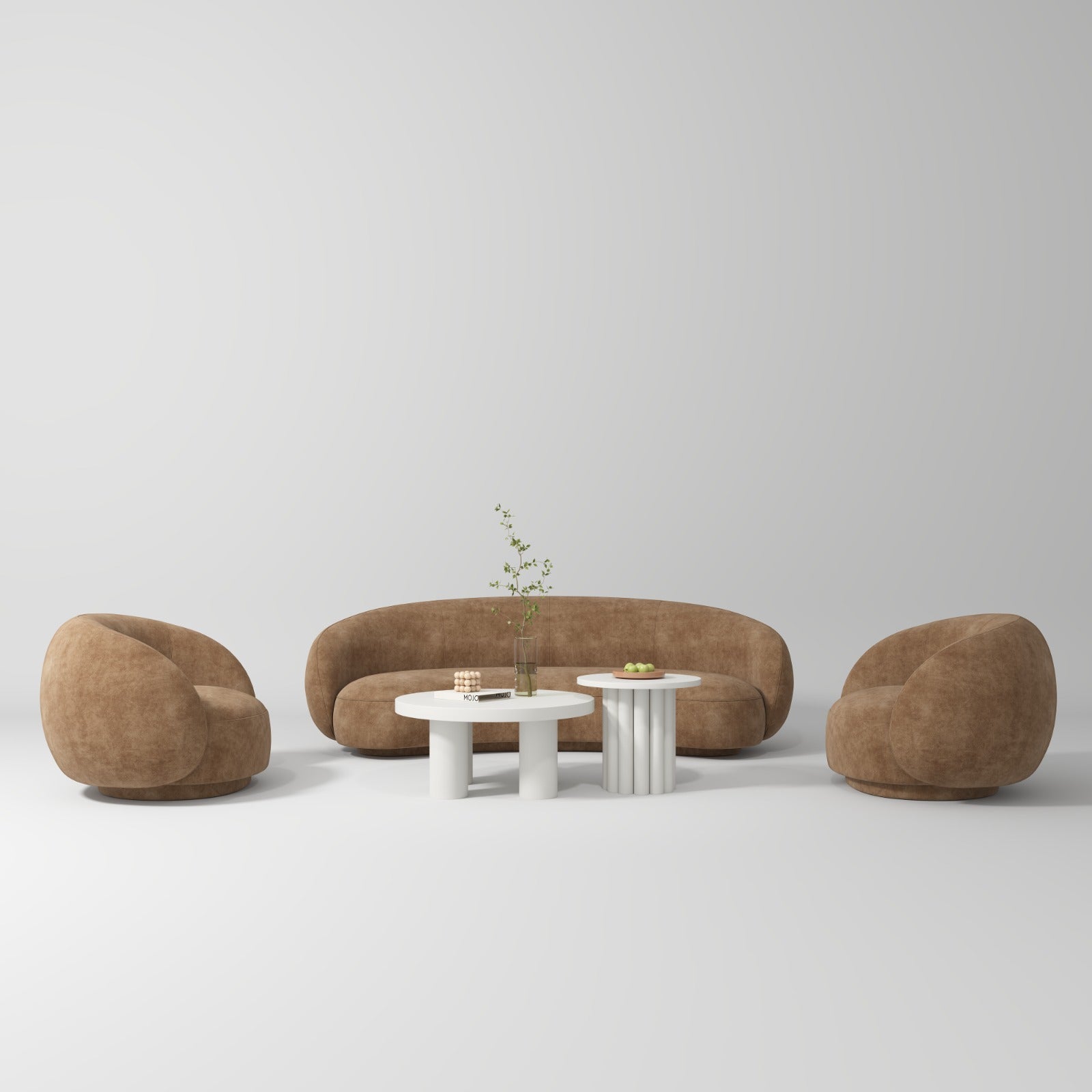 Velvet brown luxury sofa set