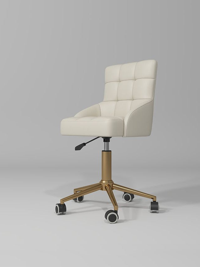 Cream beauty stool with high back