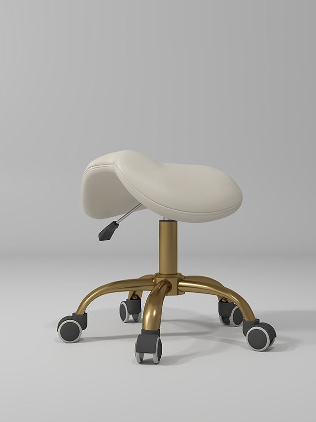 Cream stool with gold