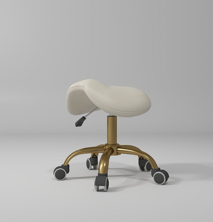 Cream stool with gold
