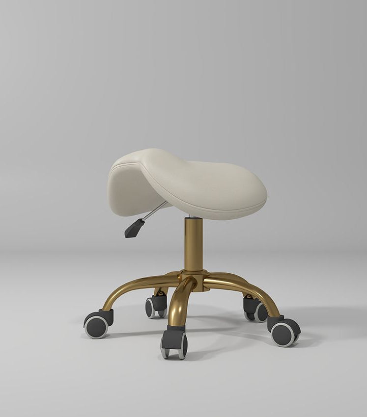 Cream stool with gold
