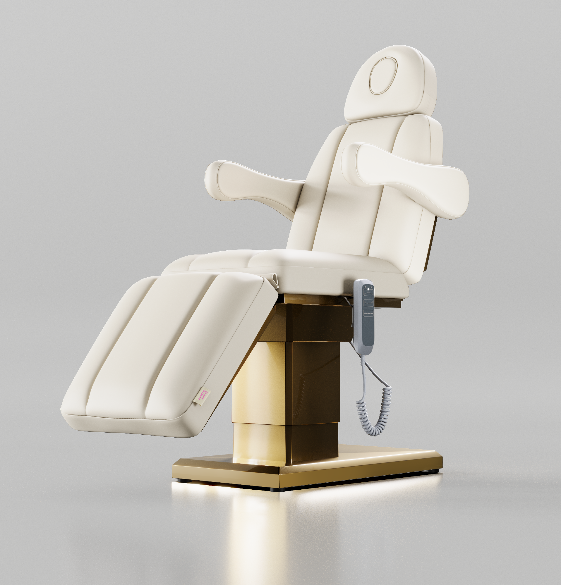 Cream beauty bed with gold base