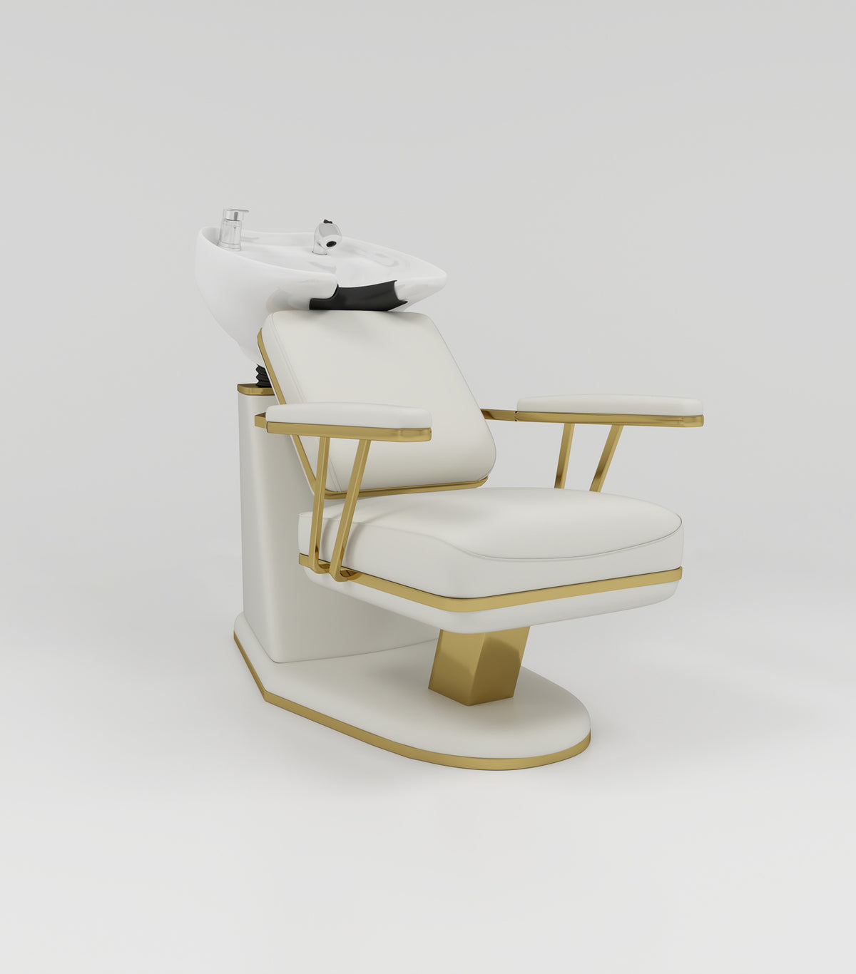 Cream and Gold Luxury Shampoo Chair