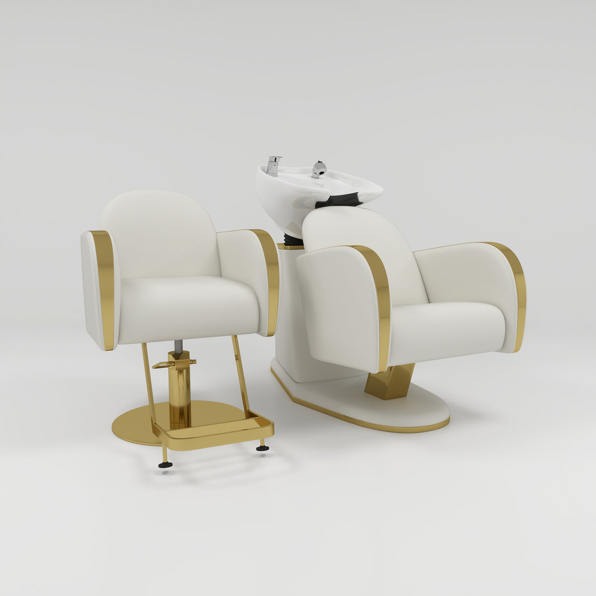 Cream and Gold Hairdressing Furniture Set
