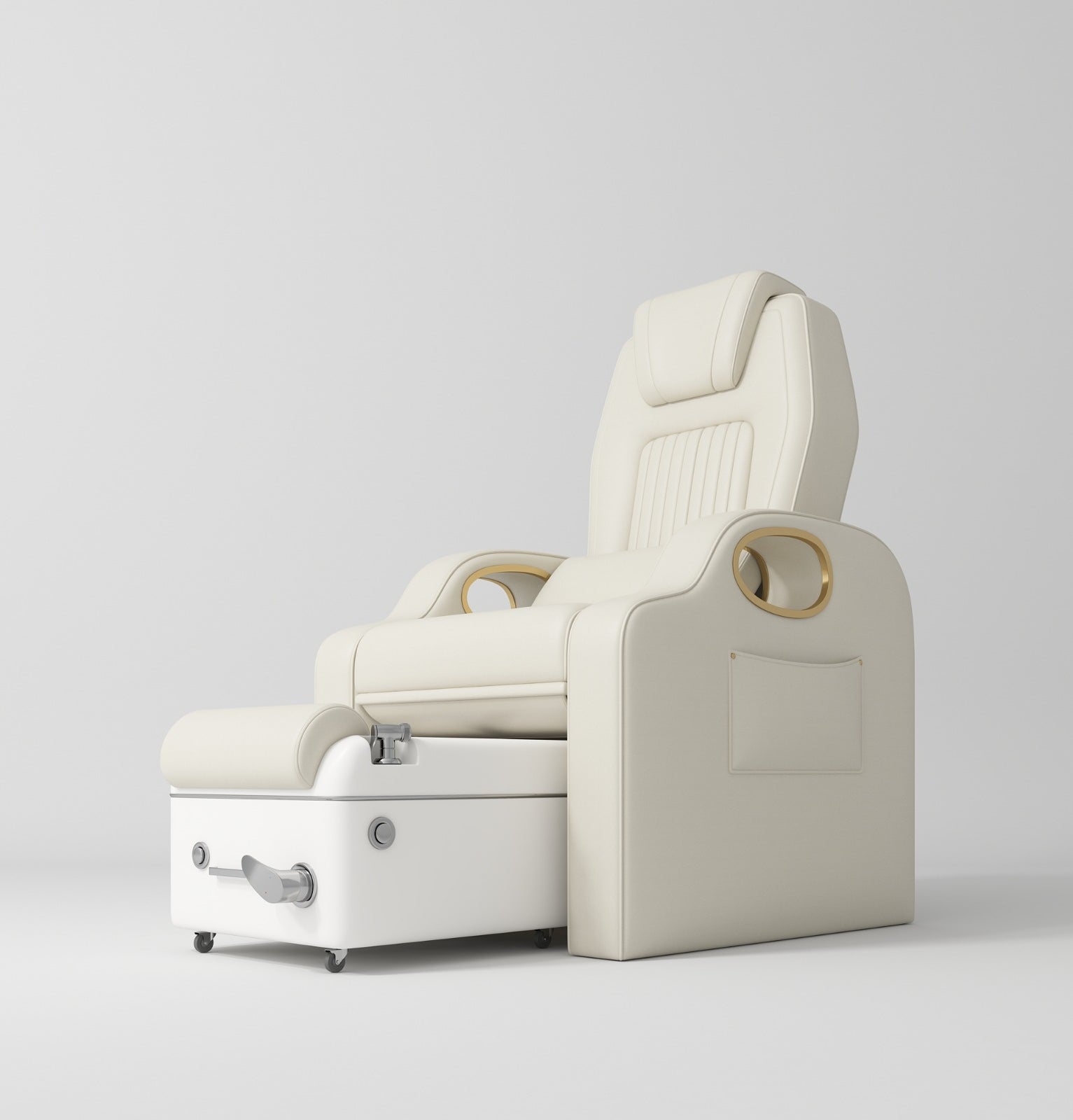 Cream Luxrury Silicone Leather Pedicure Chair