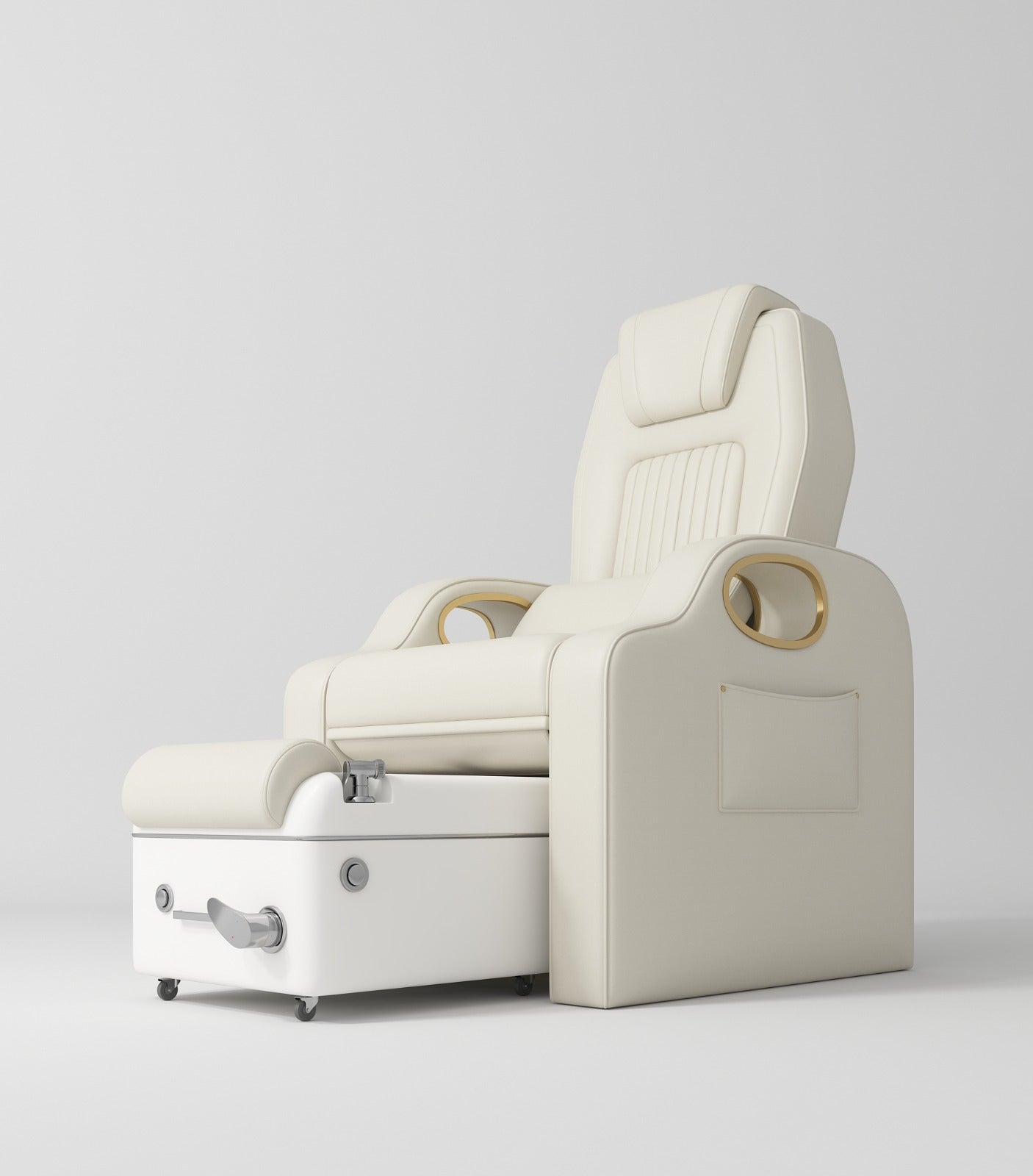 Cream Luxrury Silicone Leather Pedicure Chair