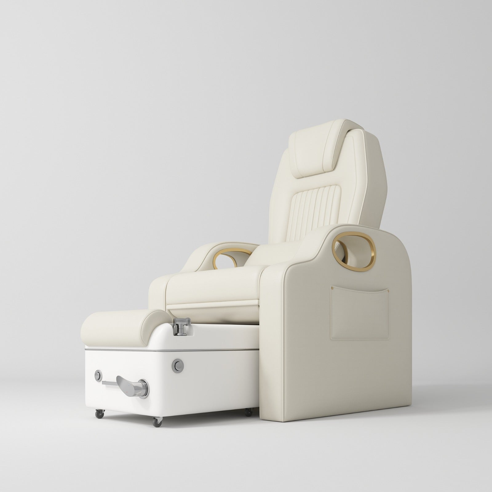 Cream Luxrury Silicone Leather Pedicure Chair