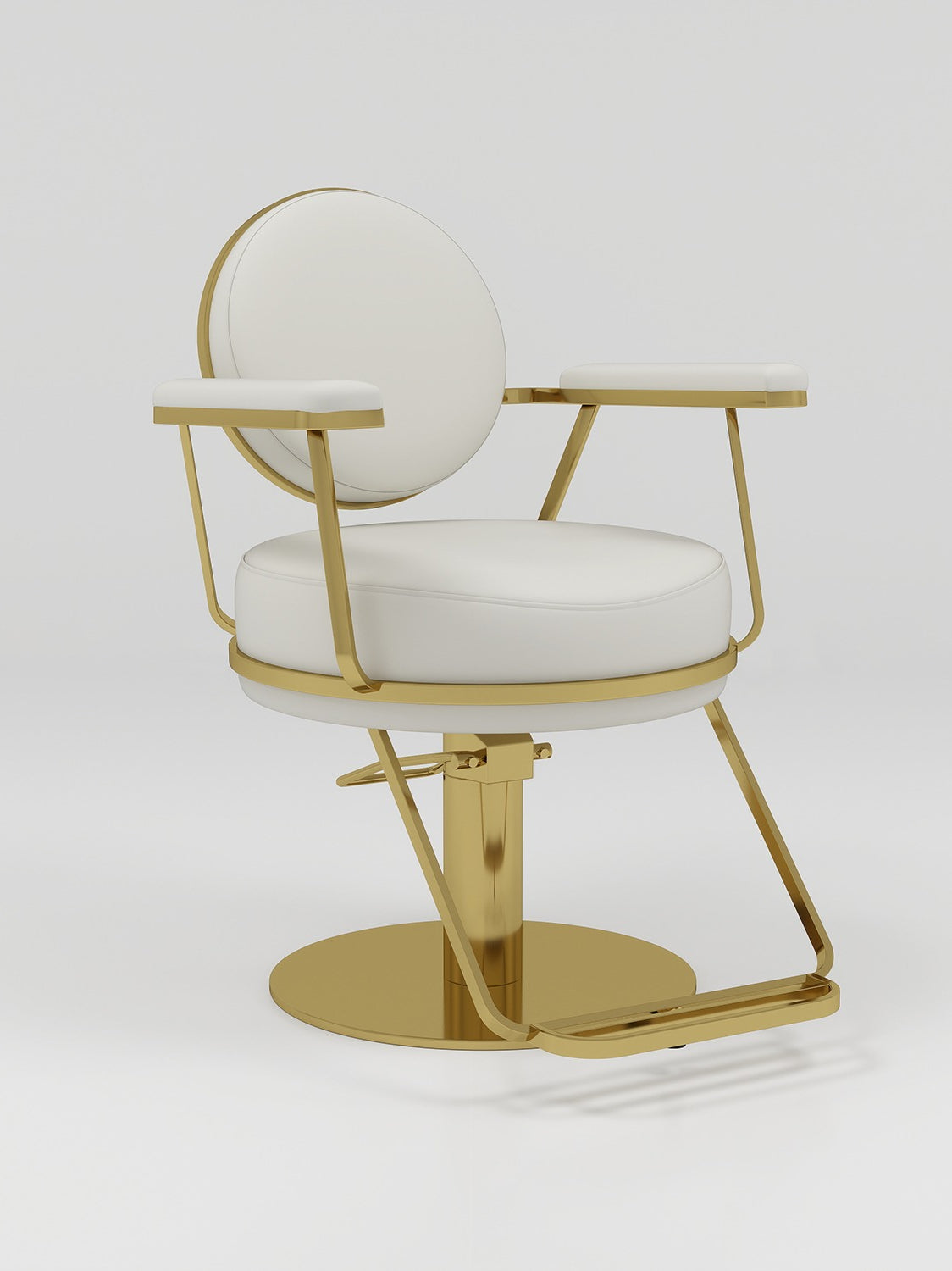 Cream and gold circle hair chair