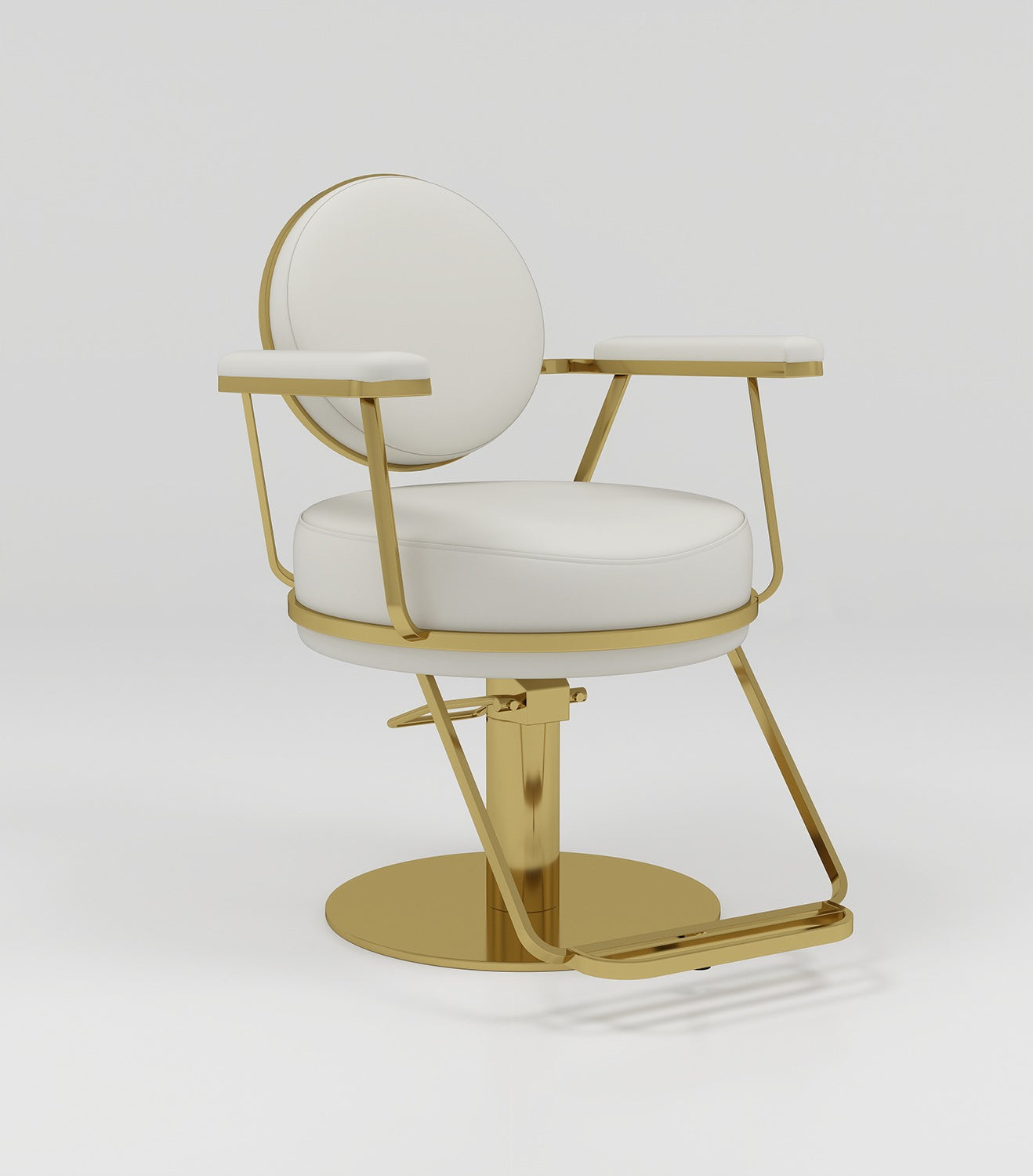 Cream and gold circle hair chair