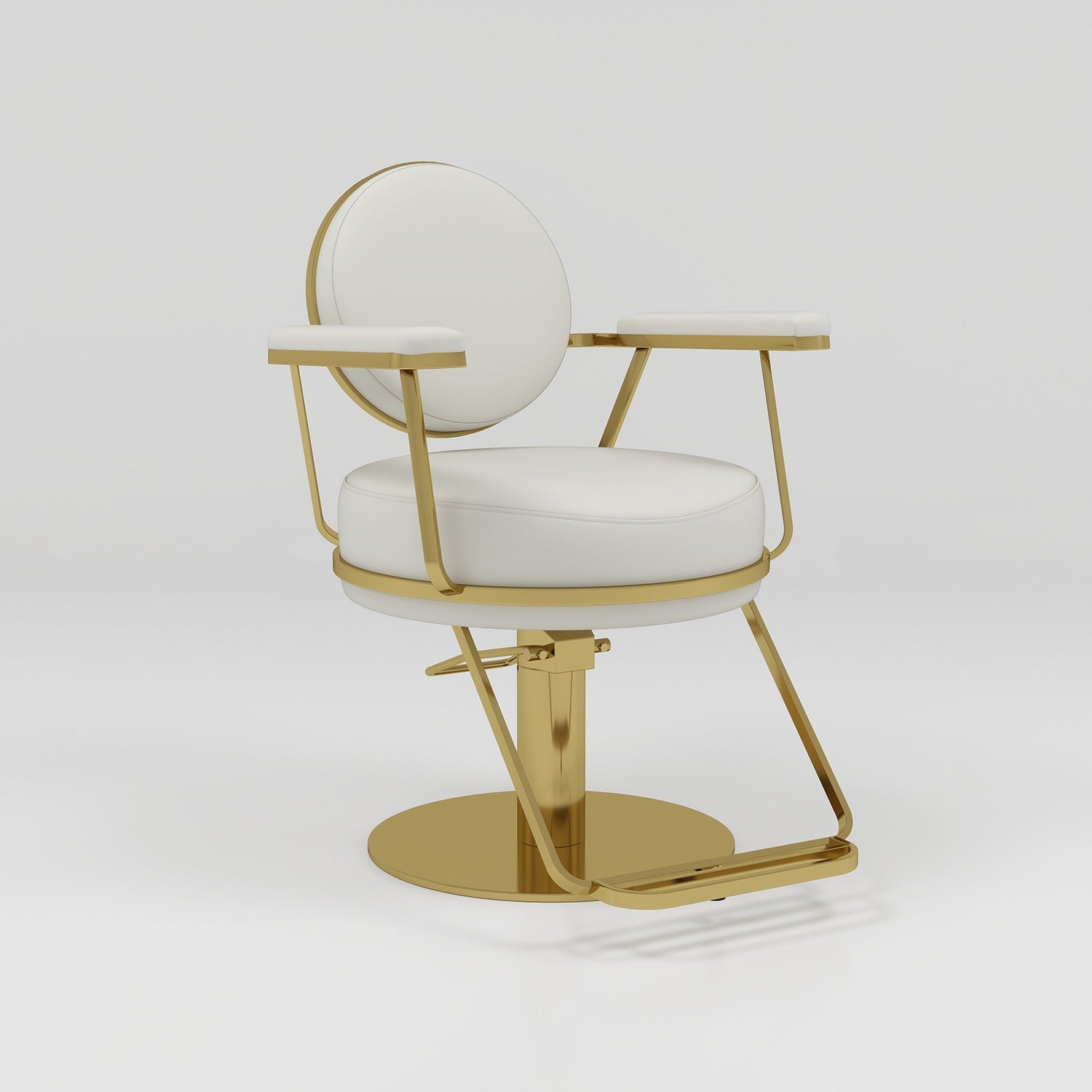 Cream and gold circle hair chair