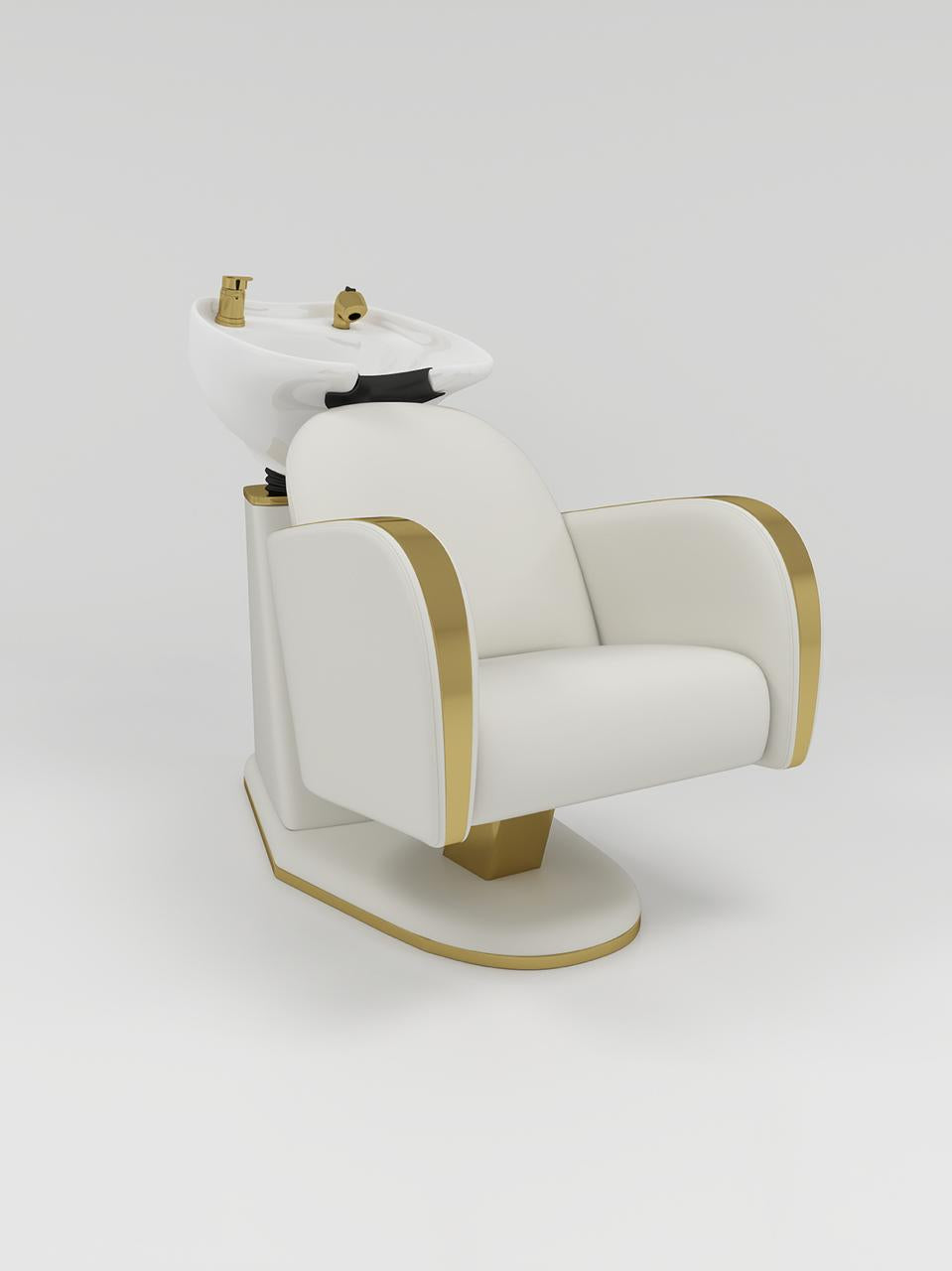 Cream and gold hair washing unit