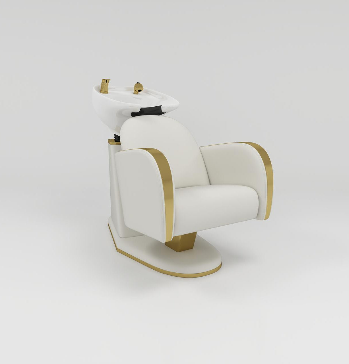 Cream and gold hair washing unit