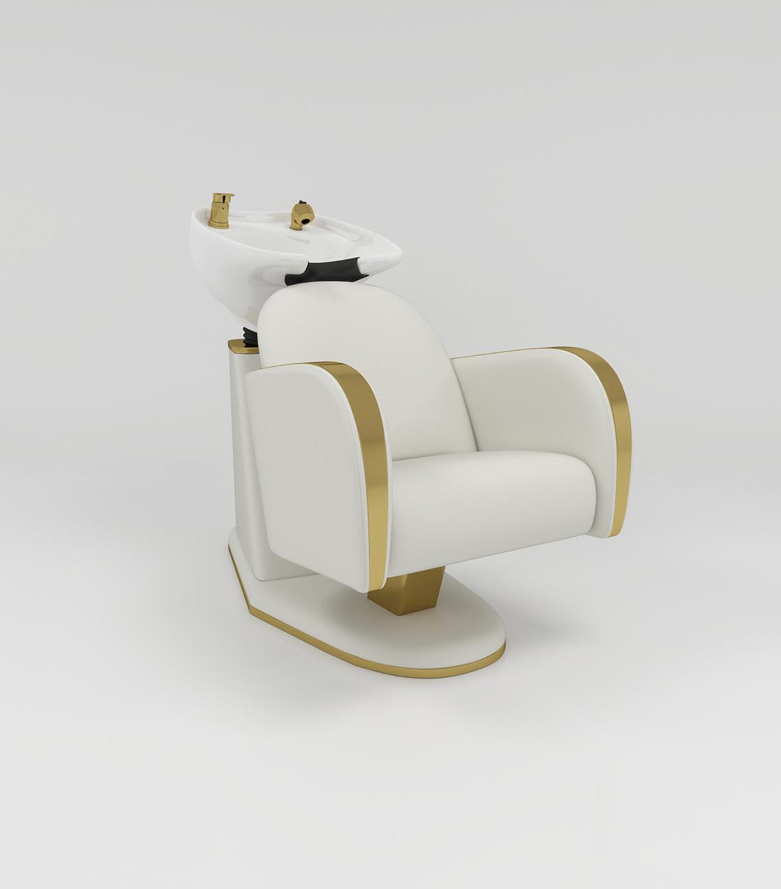 Cream and gold hair washing unit