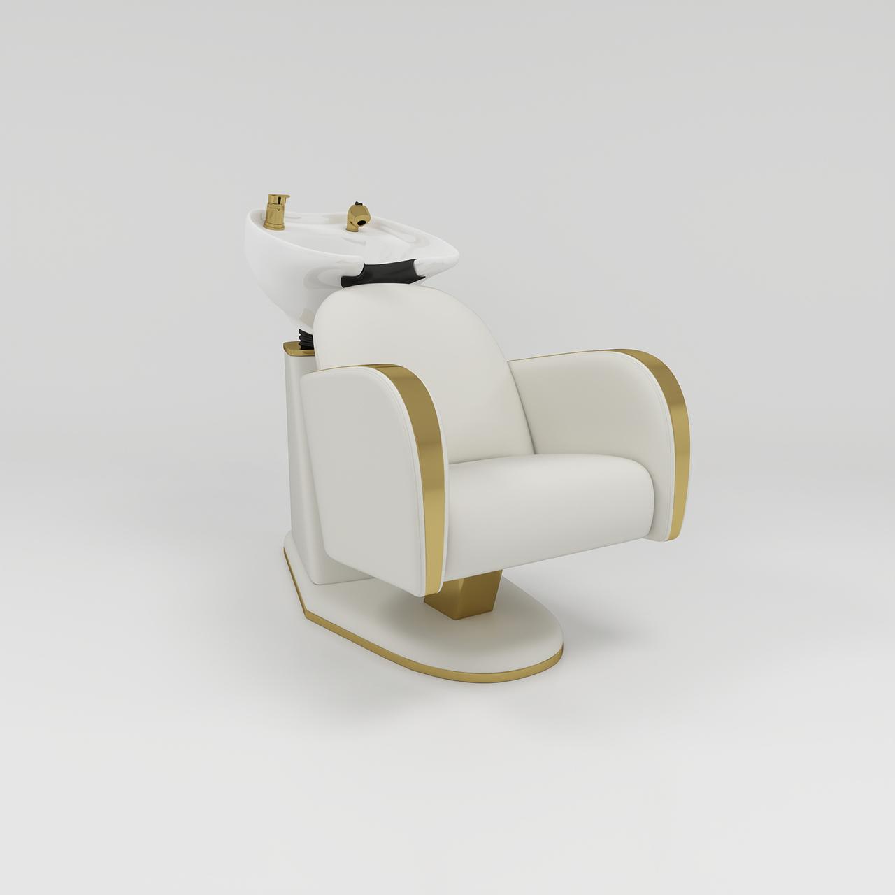 Cream and gold hair washing unit