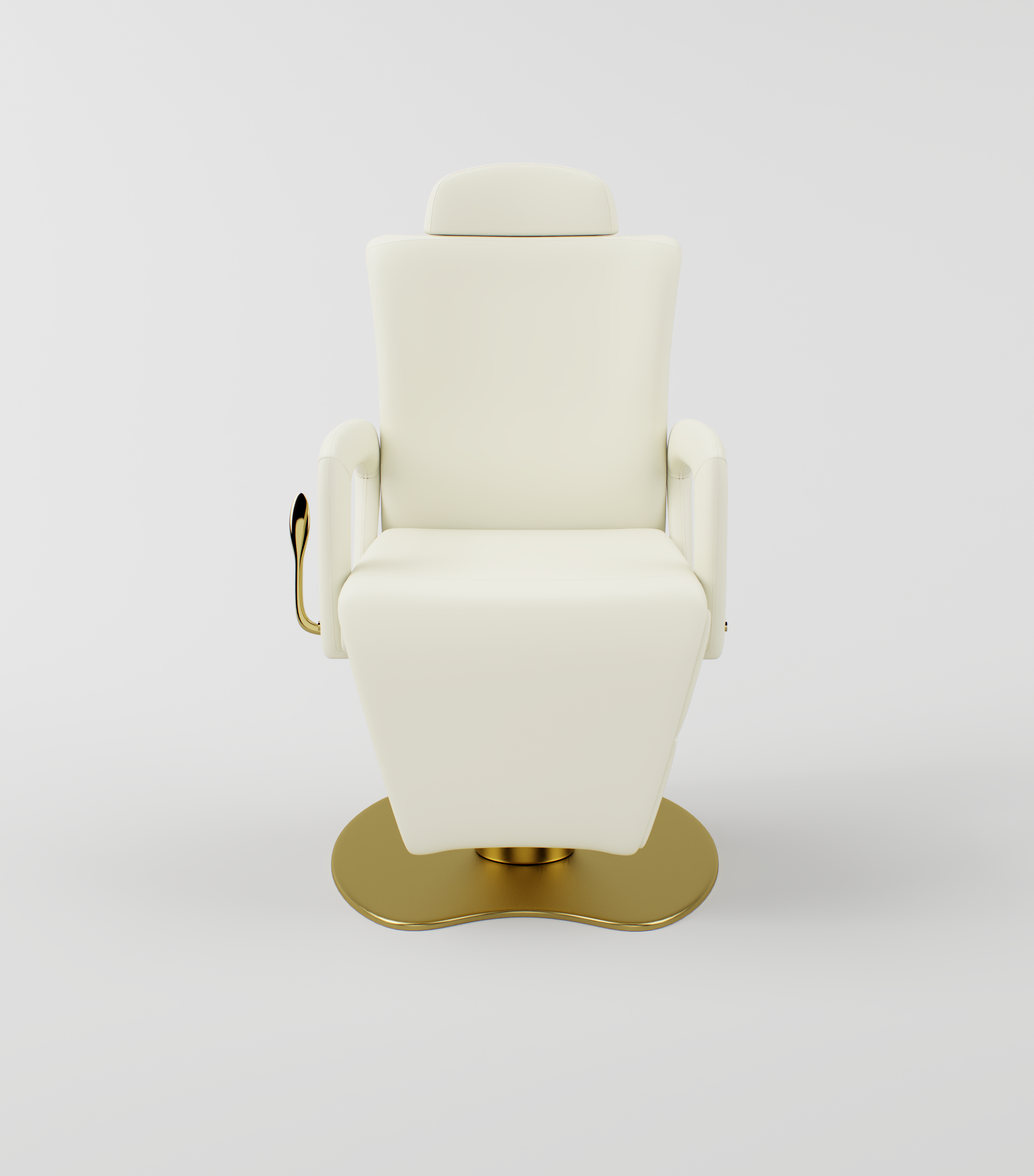 cream adjustable makeup chair with gold base
