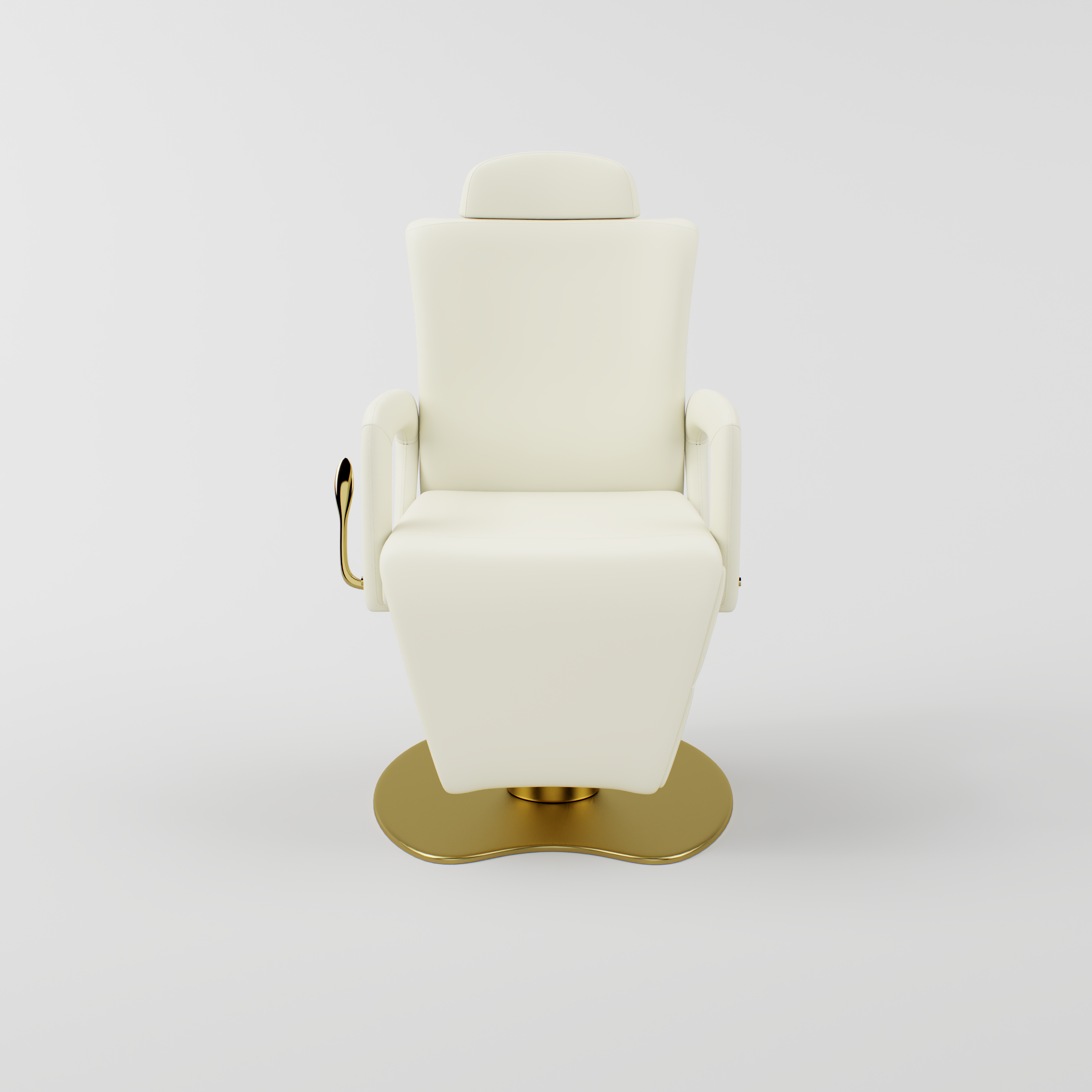 cream adjustable makeup chair with gold base