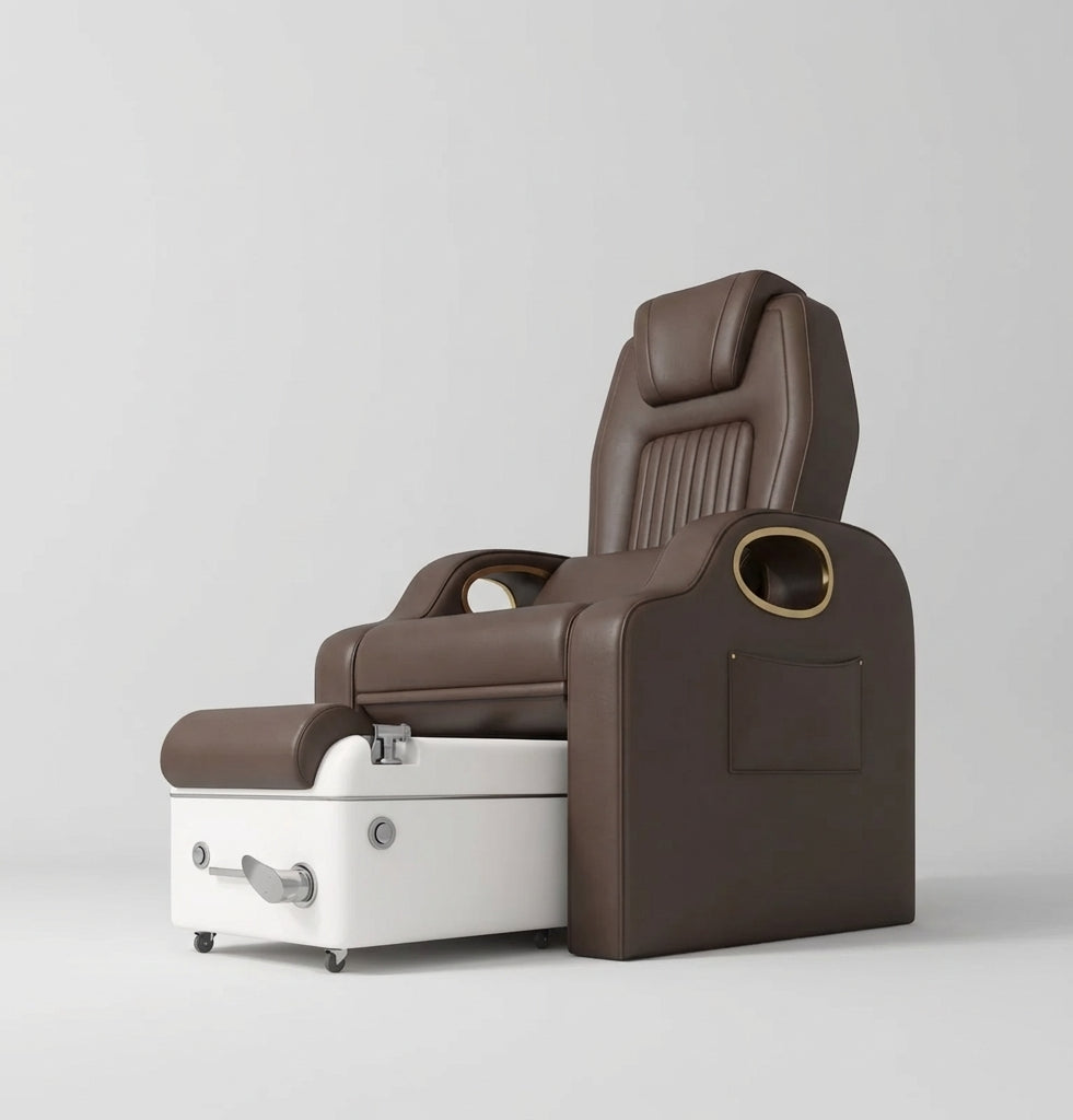 Luxury brown pedicure chair with massage