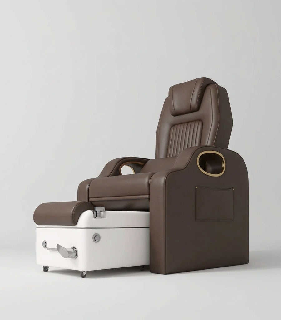 Luxury brown pedicure chair with massage