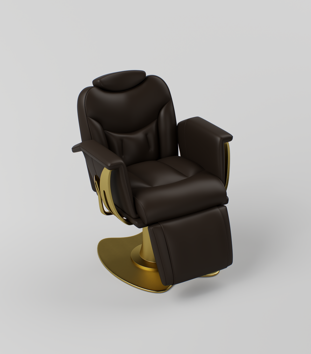 Mocha Brown Leather Chair with Adjustable Height and Reclining