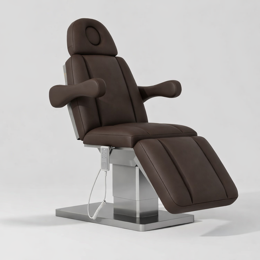 Luxury Dark Brown Bed with Hand Remote to Adjust Height and Position