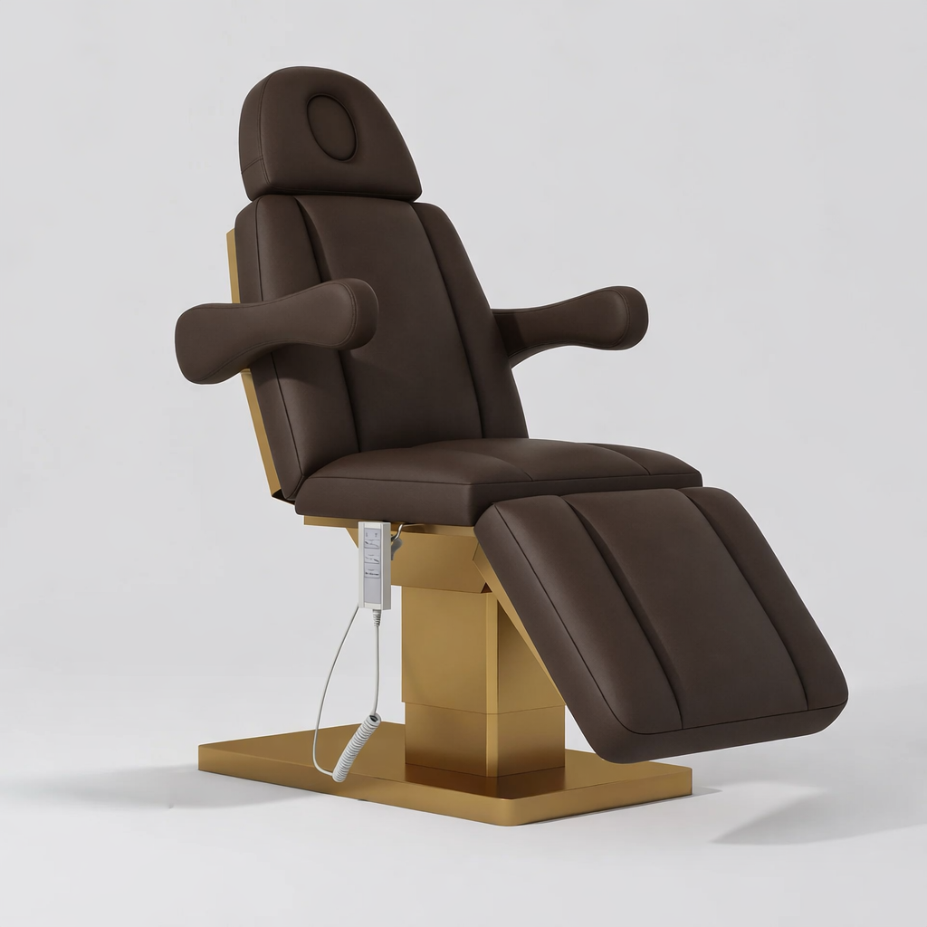 Vegan Luxury 3 Motor bed in Hand remote and Gold Adjustable Base