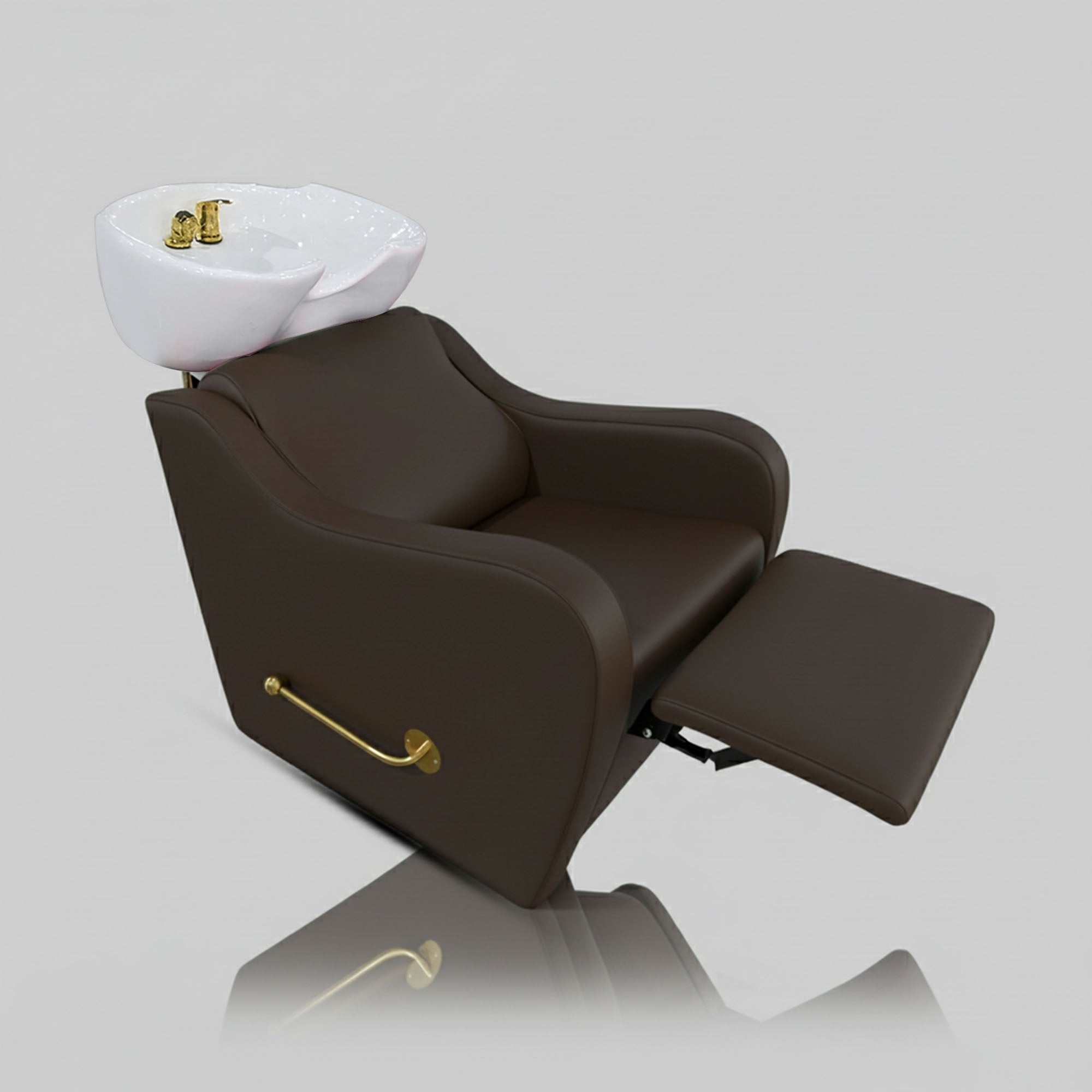 Salon Shampoo Chairs in Brown and Gold