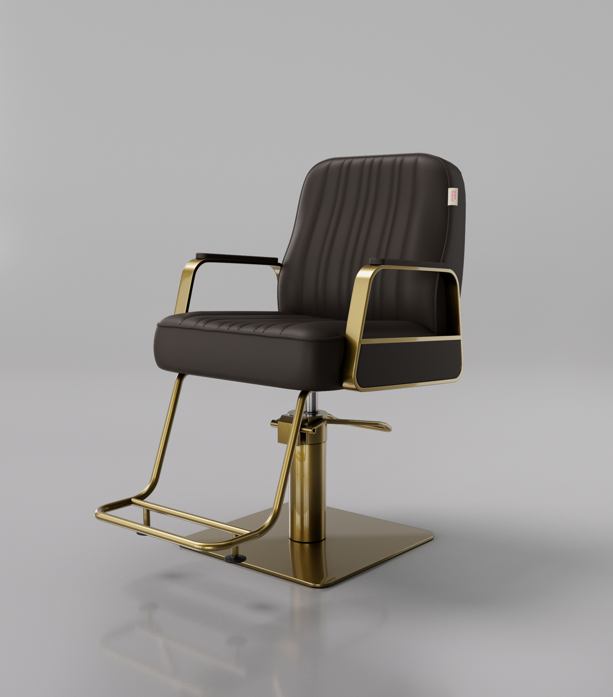 Dark Brown Hair Chair with Gold Footrest