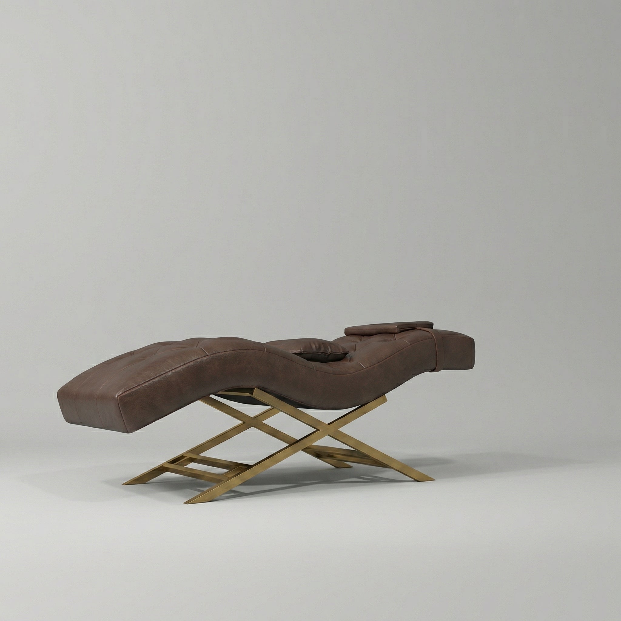 Dark Brown Lash bed with pillow and gold base