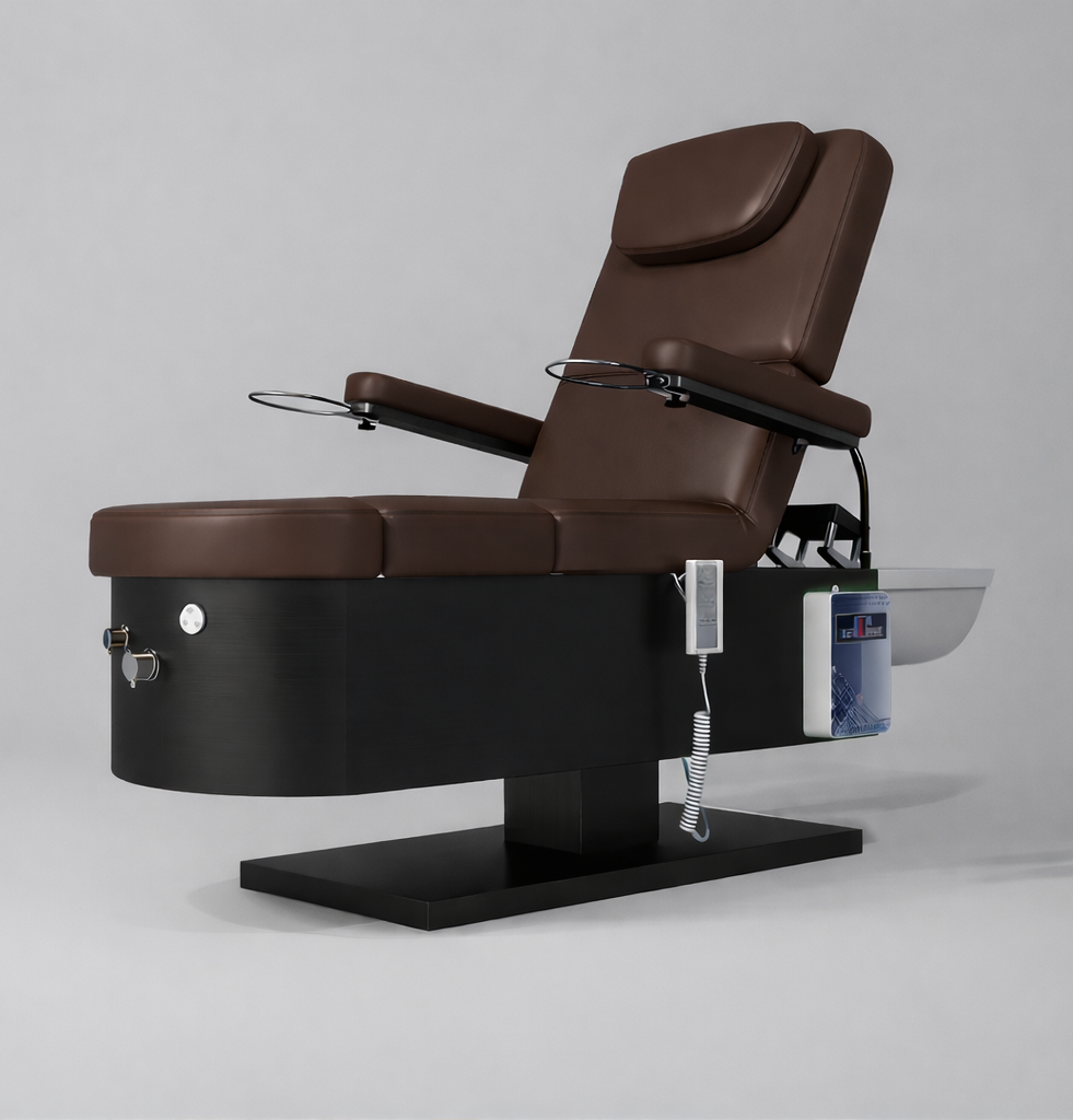 Dark Brown Electric Treatment Bed for Head and Foot Spa
