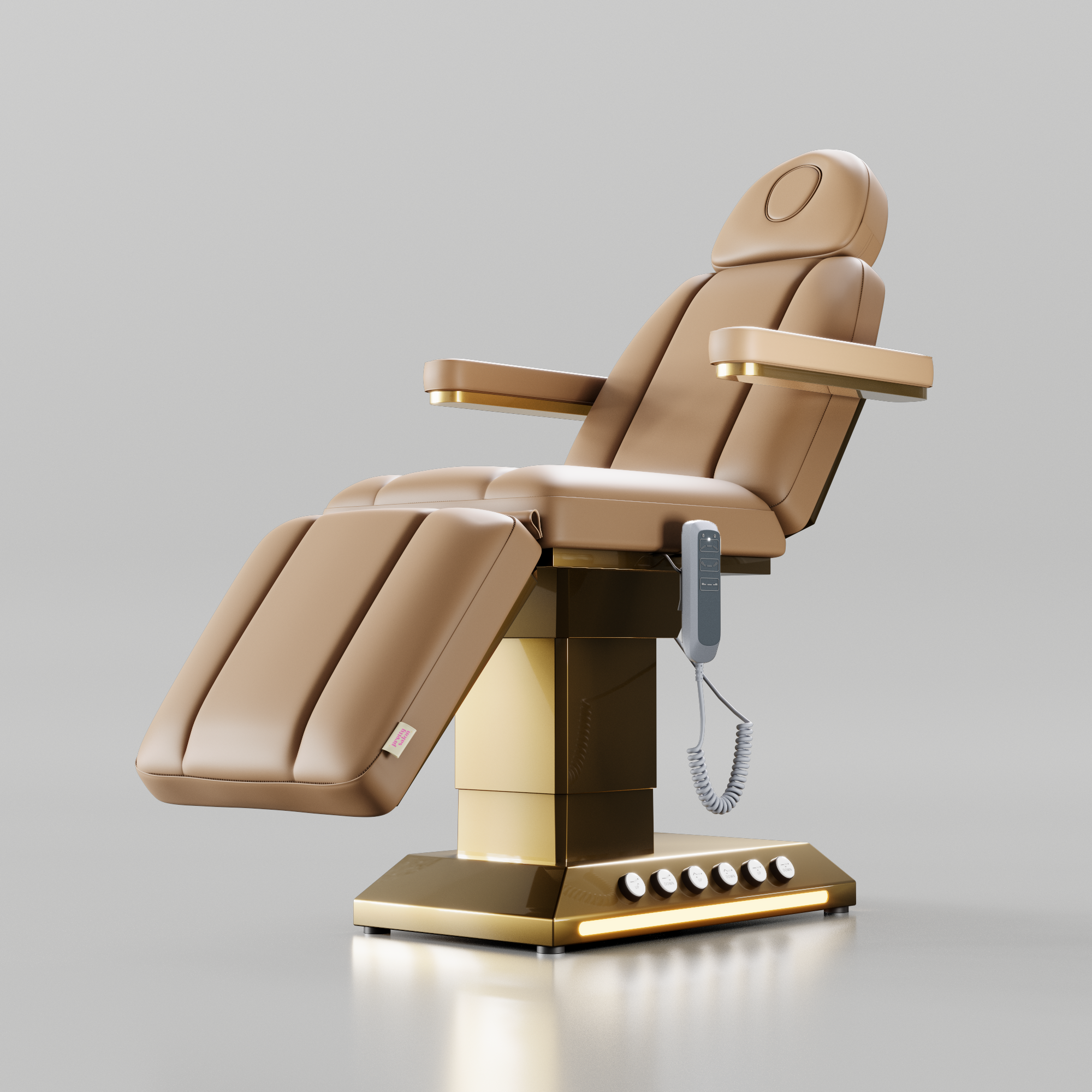 Popular Soft Brown and Gold Ariella Bed with Foot Controls and Hand Remote