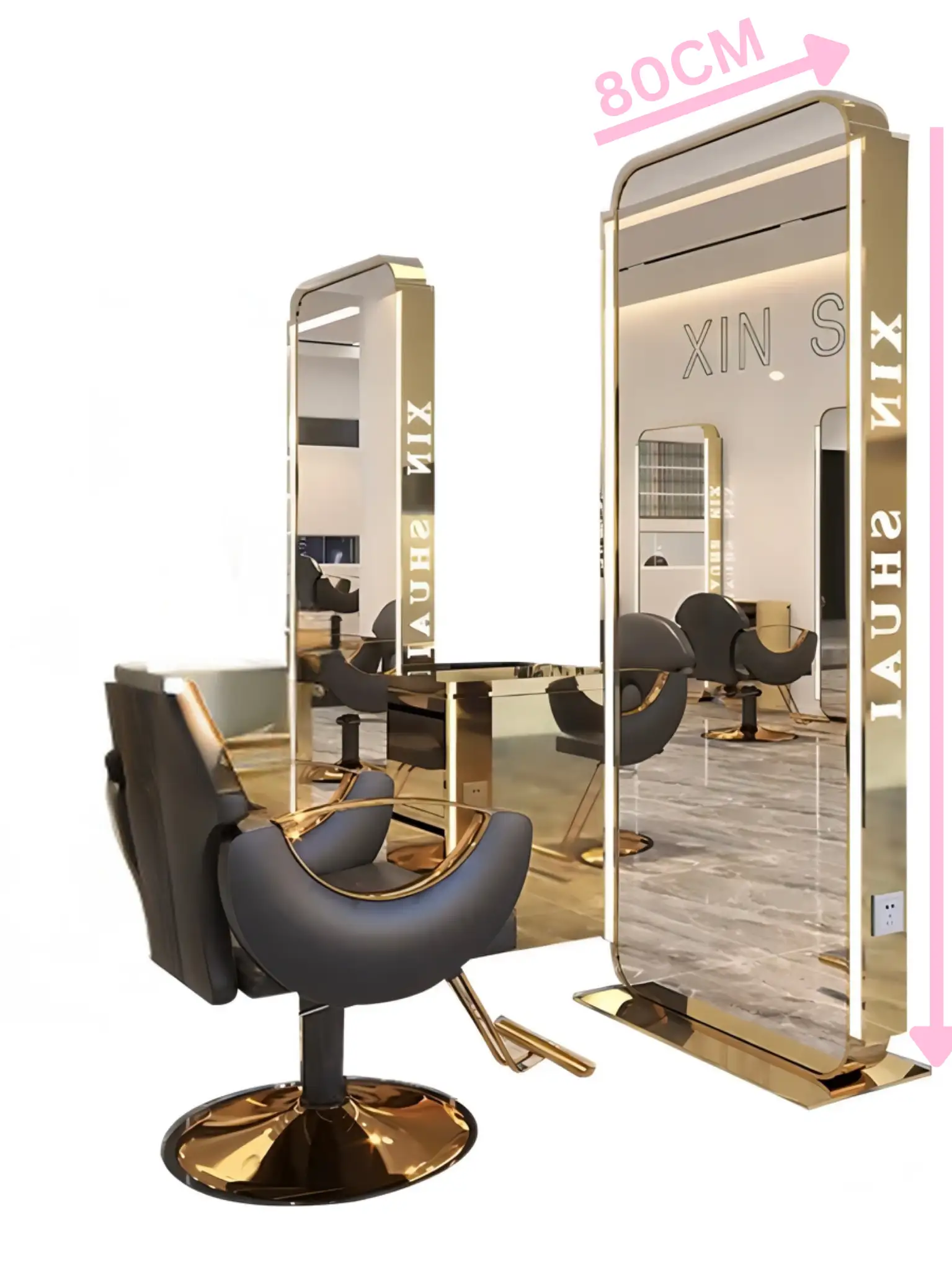 Hairdressing mirror double sided