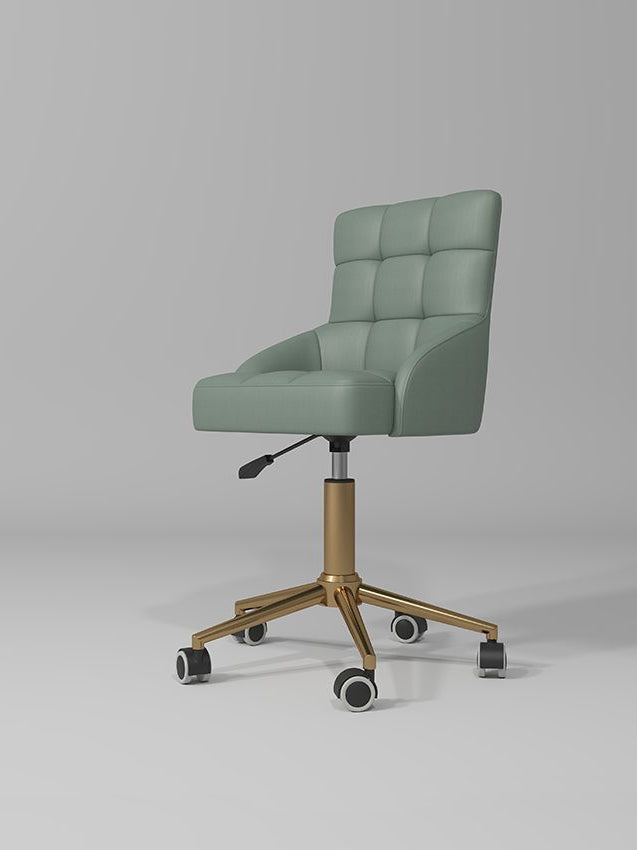 Green beauty stool with high back