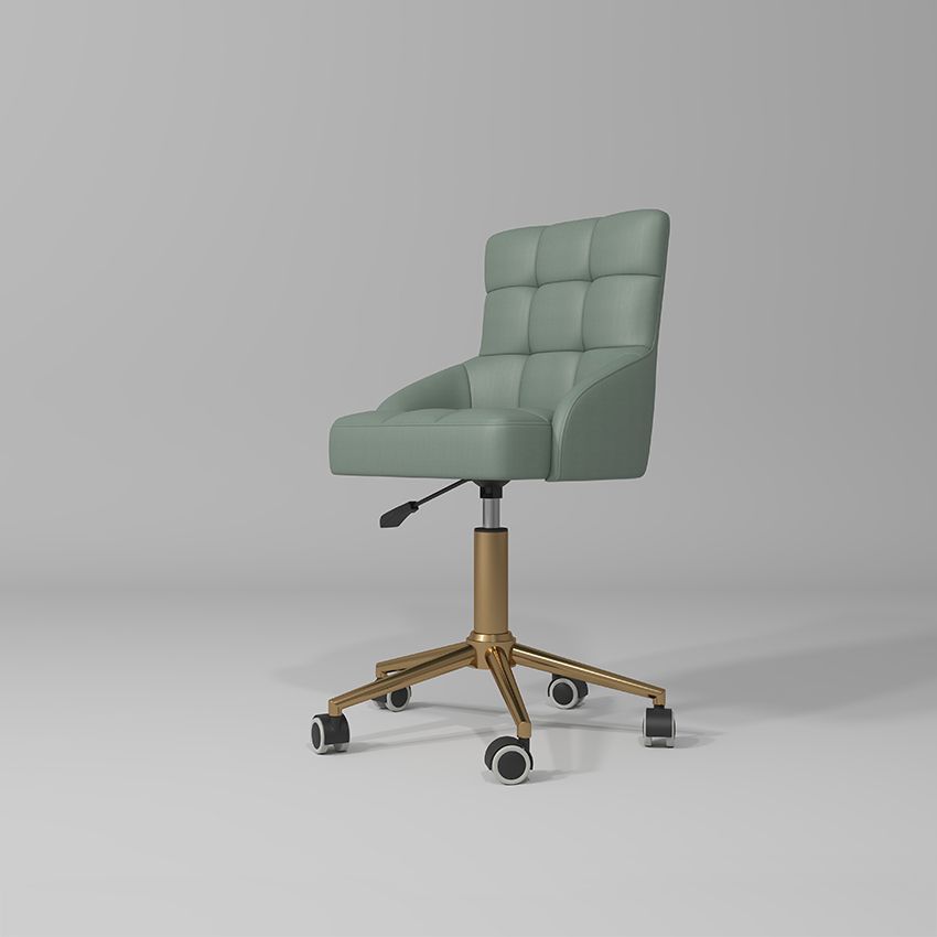 Green beauty stool with high back