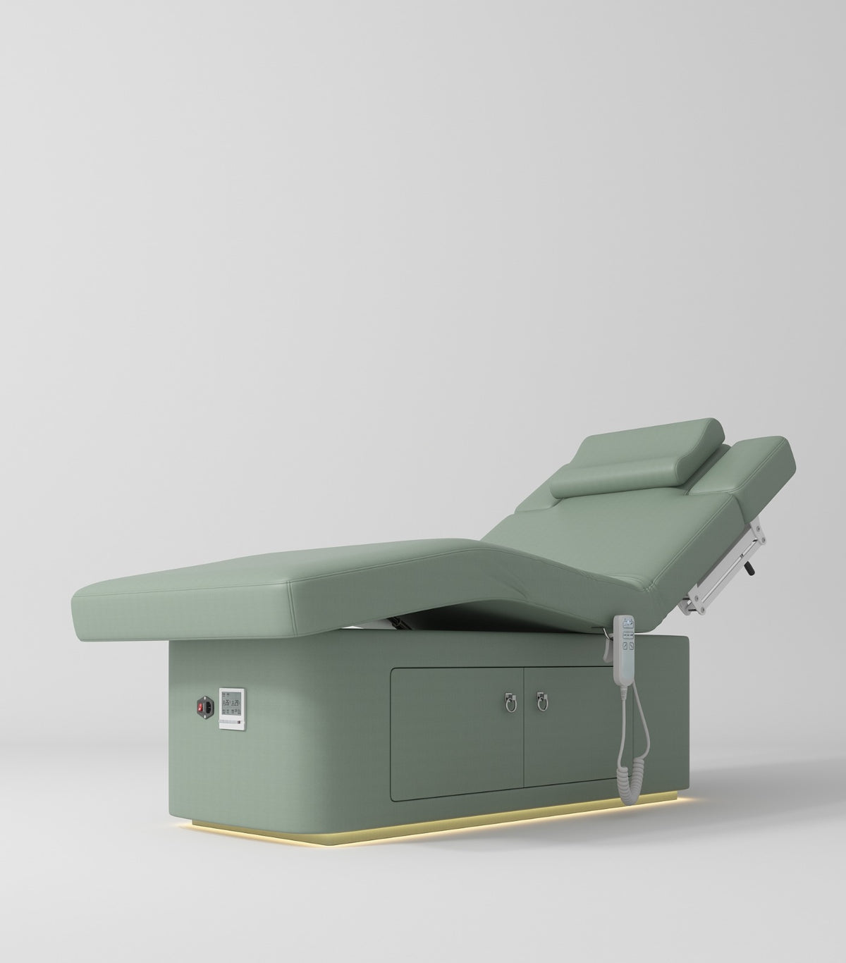 Electric beauty bed with storage in Green