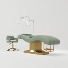 Green and gold beauty bed with matching stool