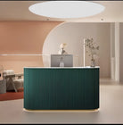 Green & gold reception desk for salons